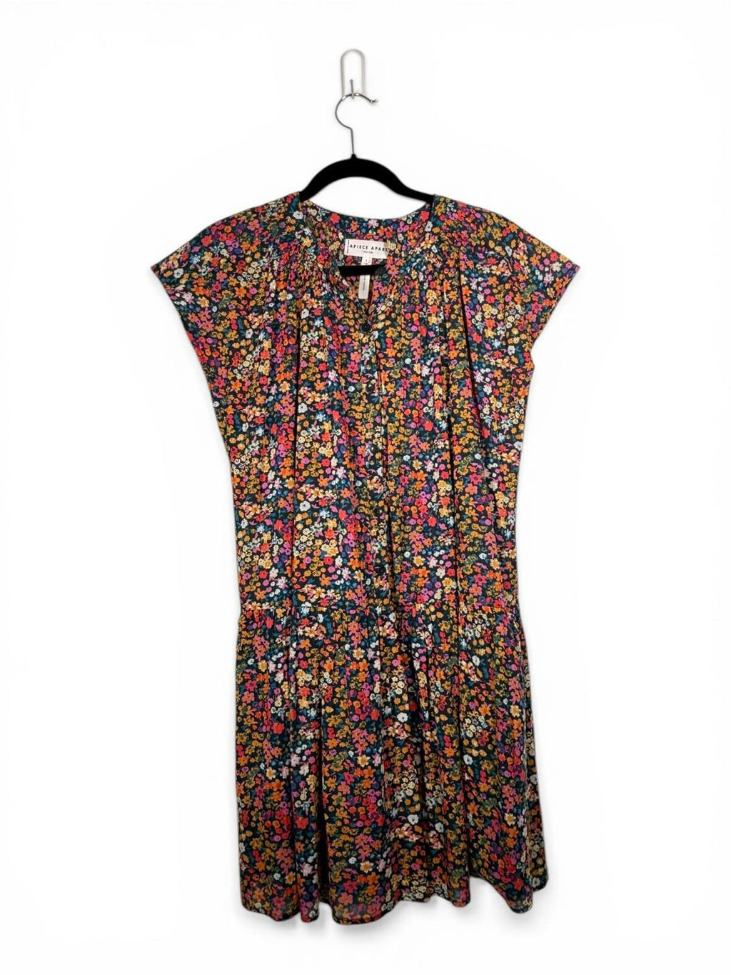Apiece Apart Forta Dress Women’s Small Le Femme Floral Pink Organic Cotton Mini - view 5