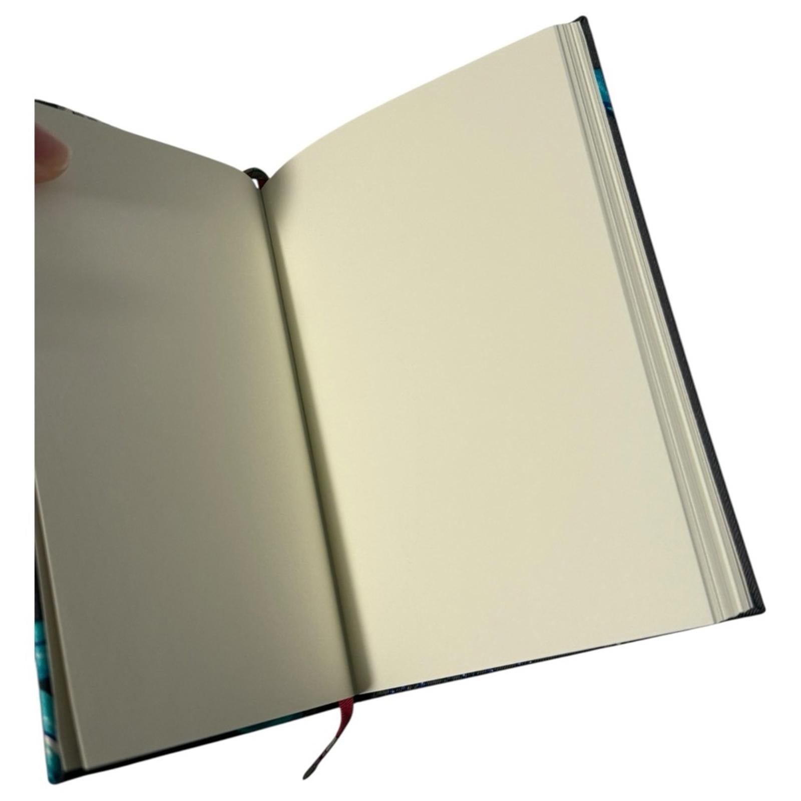 Hermes Brazil Silk Notebook Multicolor Blue Grey Feather Motif New With Box - view 7