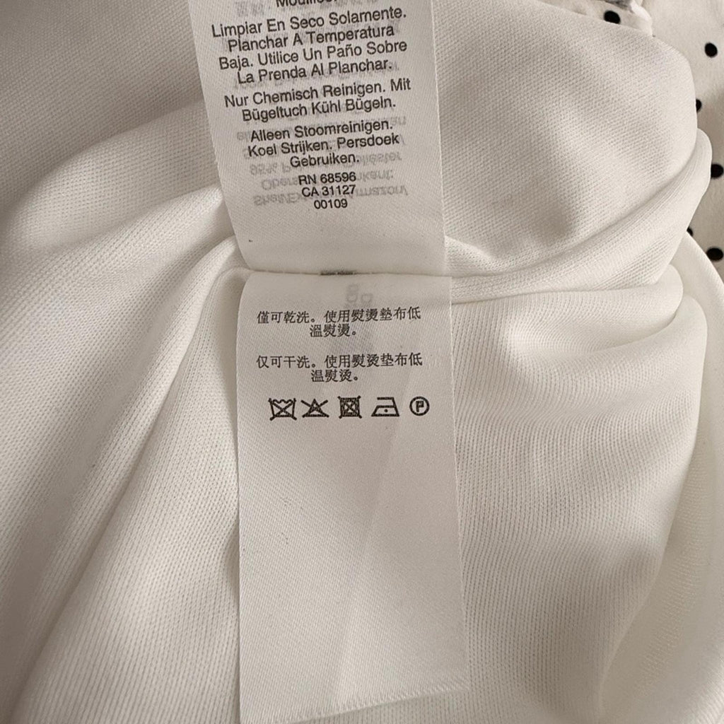 DKNY Polka Dot Fit and Flare Dress Size 6 White Black Tulip Sleeve Knee Length - view 7