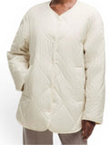 Lululemon Quilted Insulated Jacket Womens Small Beige Snap Front LW4CNBS