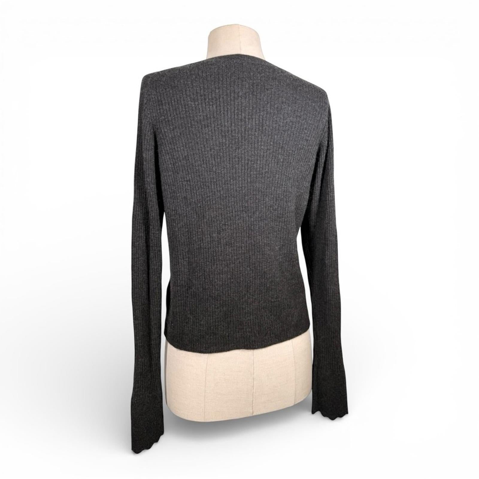 Lululemon Cashmere Cardigan Heathered Core Black Button Rib Knit Sweater Small - view 13