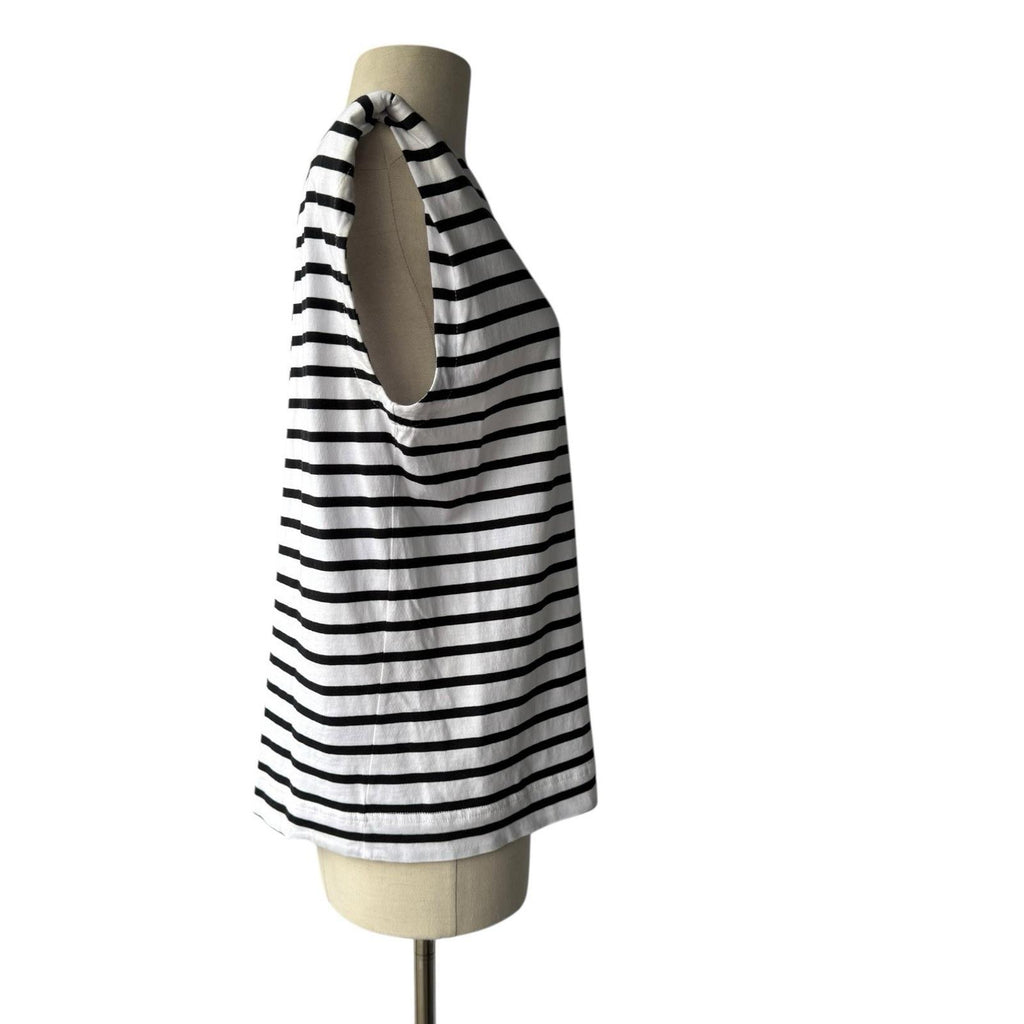 InWear Women EmmiIW Tank Top XS White Black Striped Cotton Sleeveless Tee Shirt - view 4