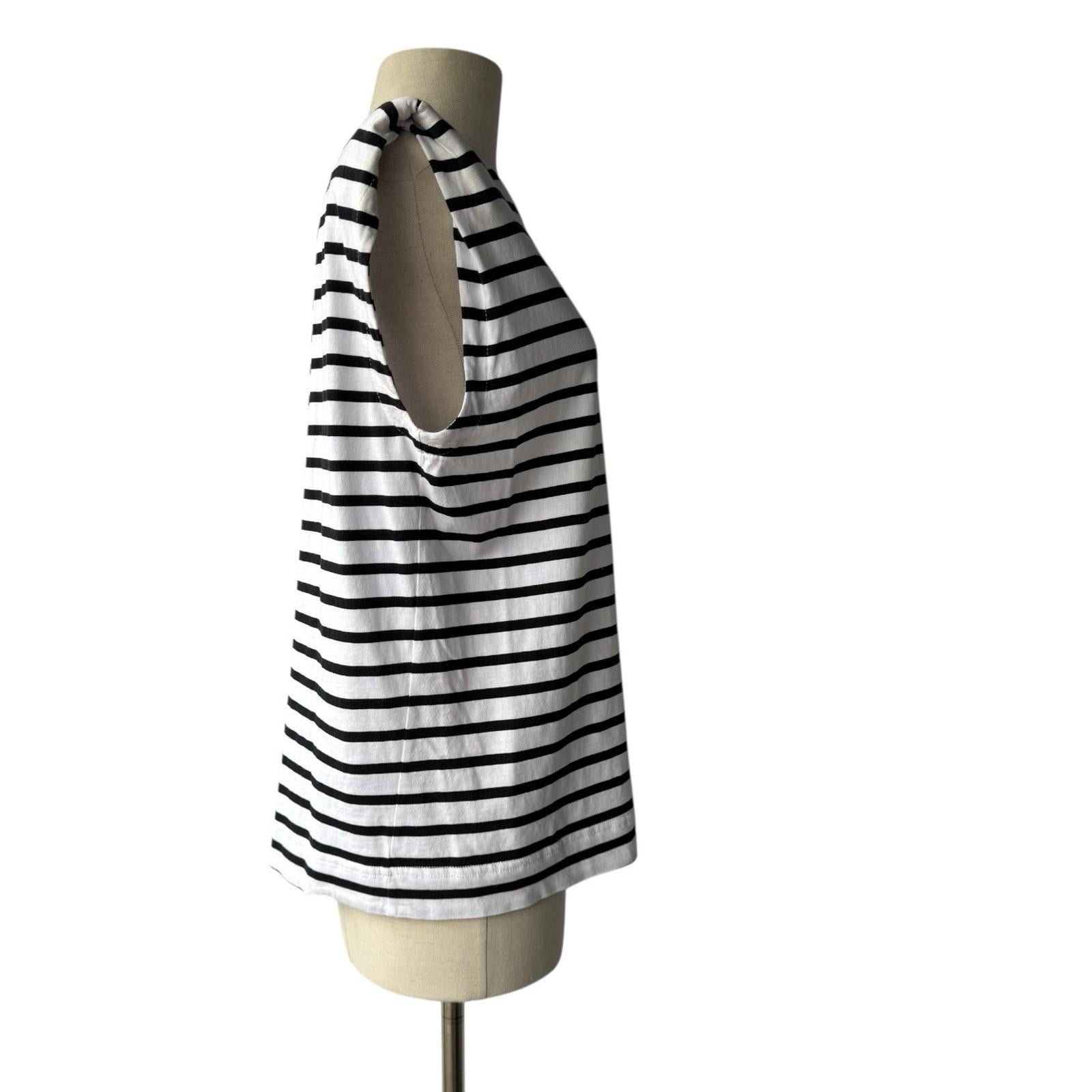 InWear Women EmmiIW Tank Top XS White Black Striped Cotton Sleeveless Tee Shirt - view 4