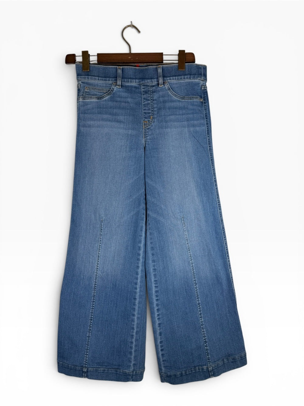 Spanx Petite Wide Leg Jeans Women's M Medium Vintage Indigo Pull-On High Rise - view 7