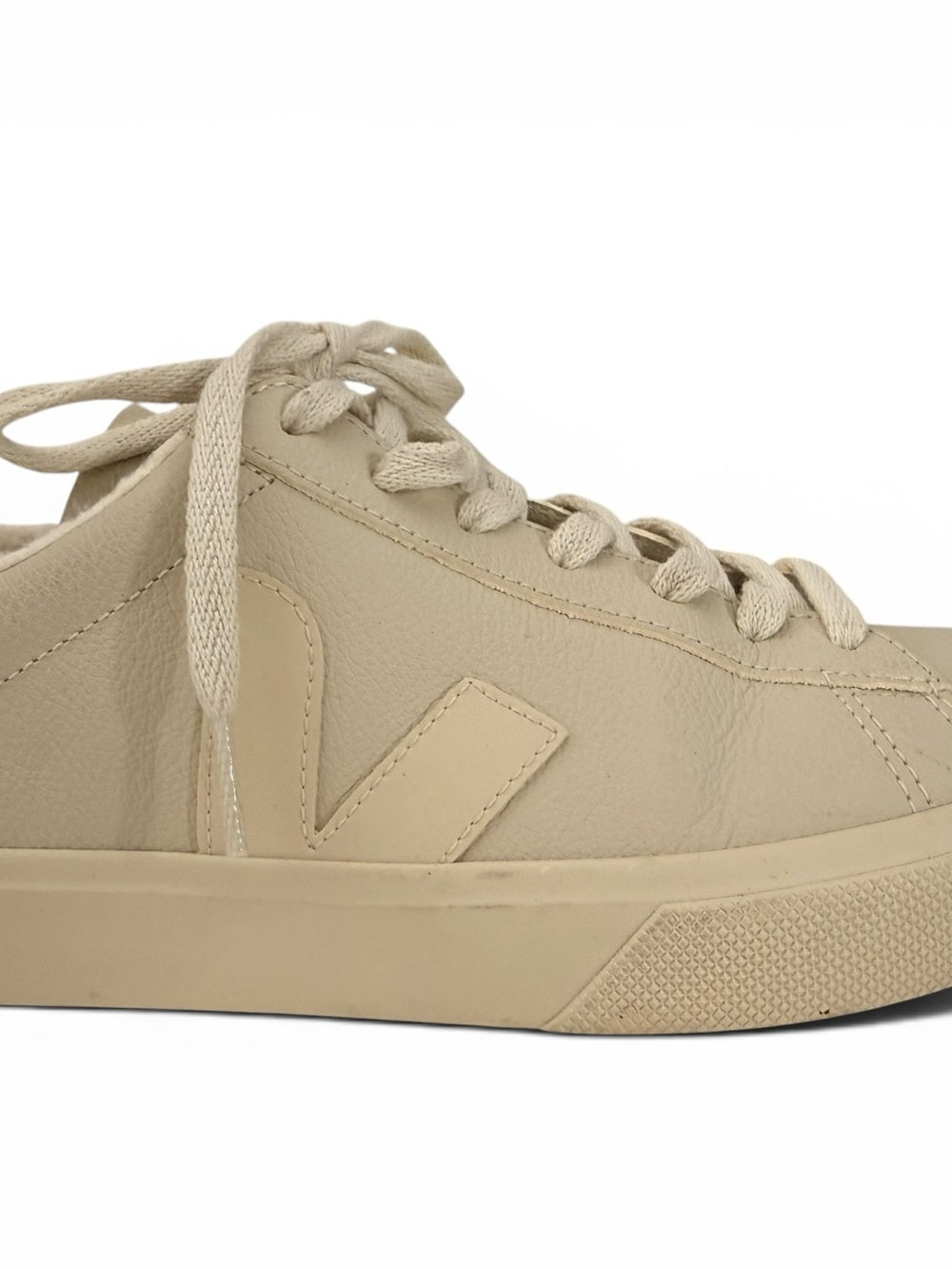 Veja Campo Shearling Leather Sneakers Women's US 8 EU 39 Cream Low Top Shoes - view 5