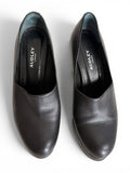 Audley London Black Leather Wedge Heel Pumps Women's EU 36.5 US 6.5 Spain