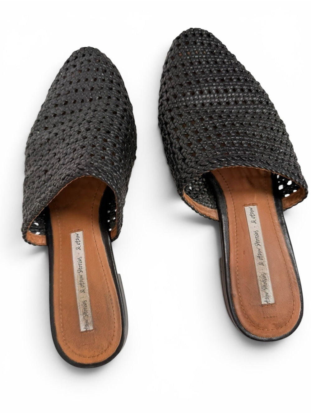 & Other Stories Black Woven Pointed-Toe Mules - view 3