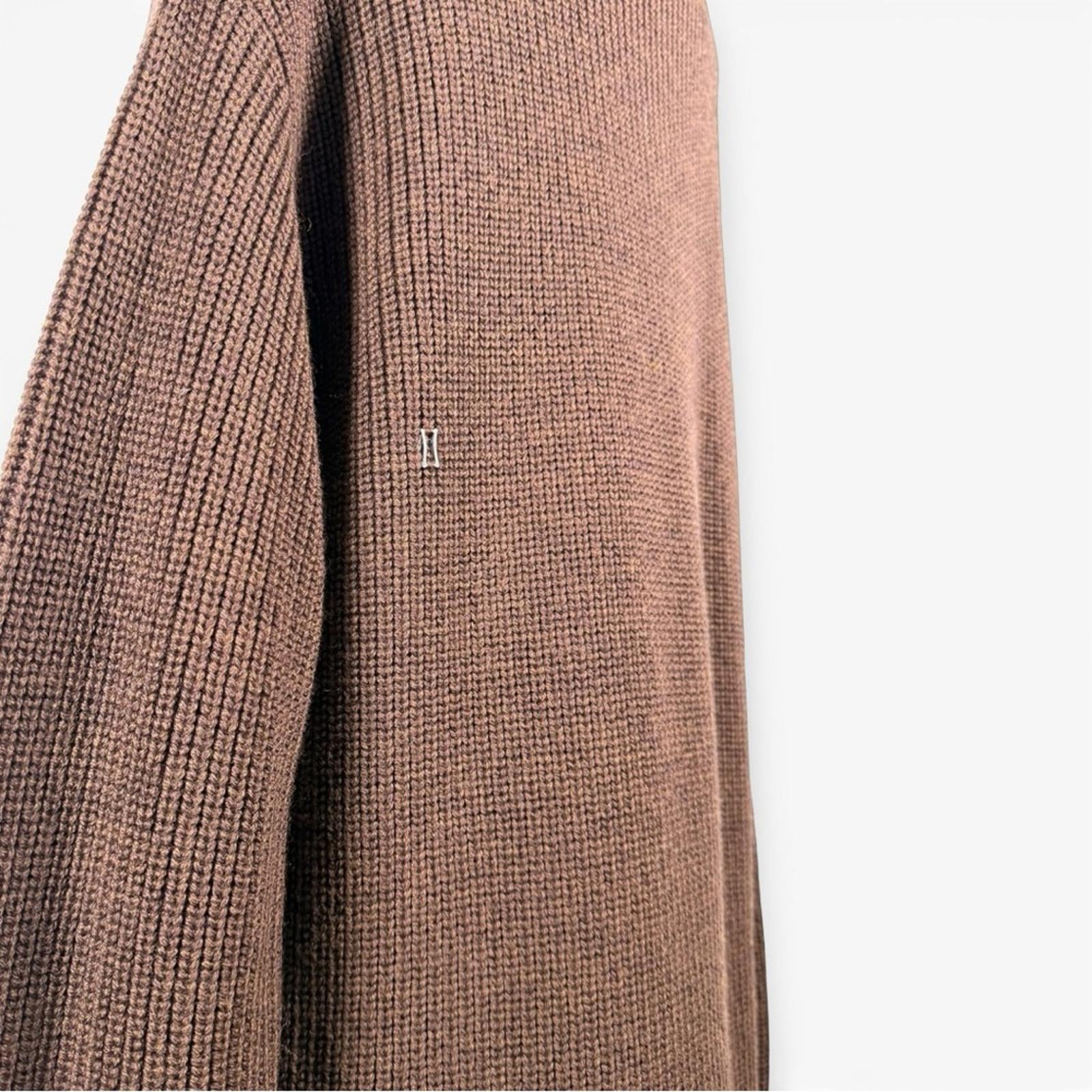 Kit and Ace Merino Wool Grace Sweater Dress Brown Mock Neck Ribbed NWT Small - view 8