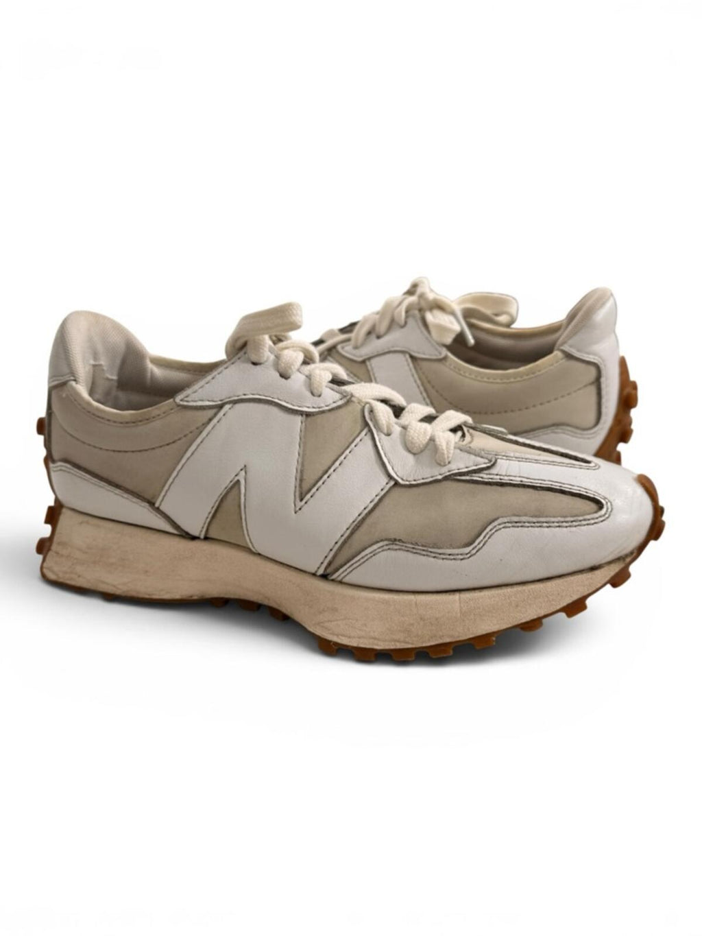 New Balance 327 White Moonbeam Gum Sneakers Size 7.5 Womens - view 2