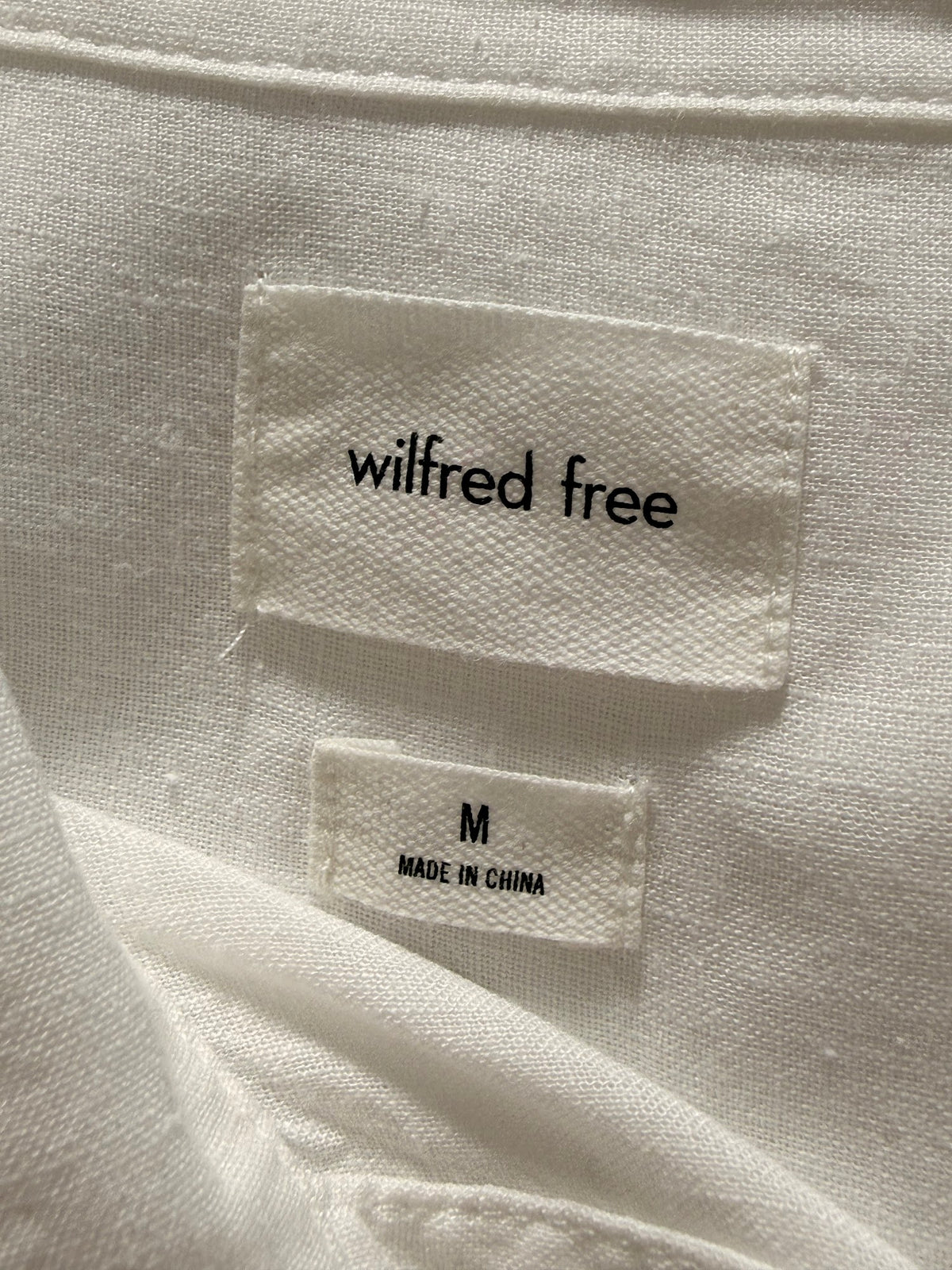 Wilfred Free brand and size M label
