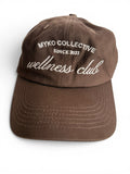 Myko Collective Wellness Club Brown Embroidered Dad Hat Baseball Cap Adjustable