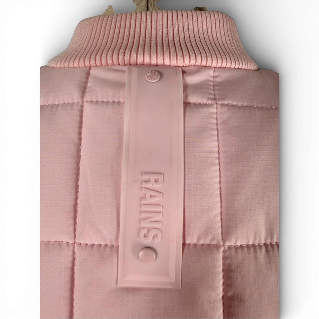 Rains Women’s Medium Liner Bomber Jacket Candy Pink Quilted Lightweight Coat - view 9