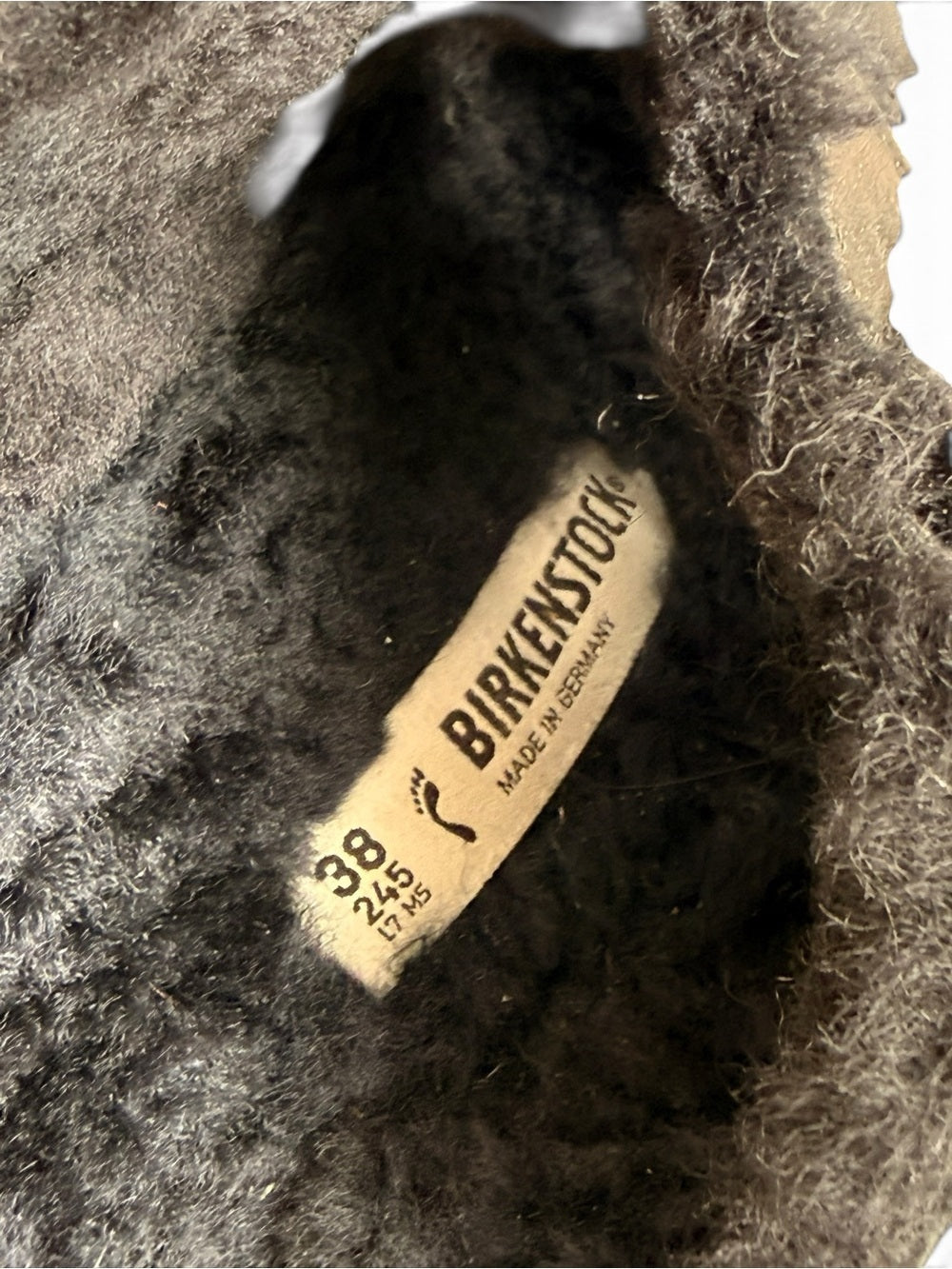 Birkenstock Arizona Big Buckle Shearling Black Sandals 38 US 7.5 Fur Lined Shoes - view 4
