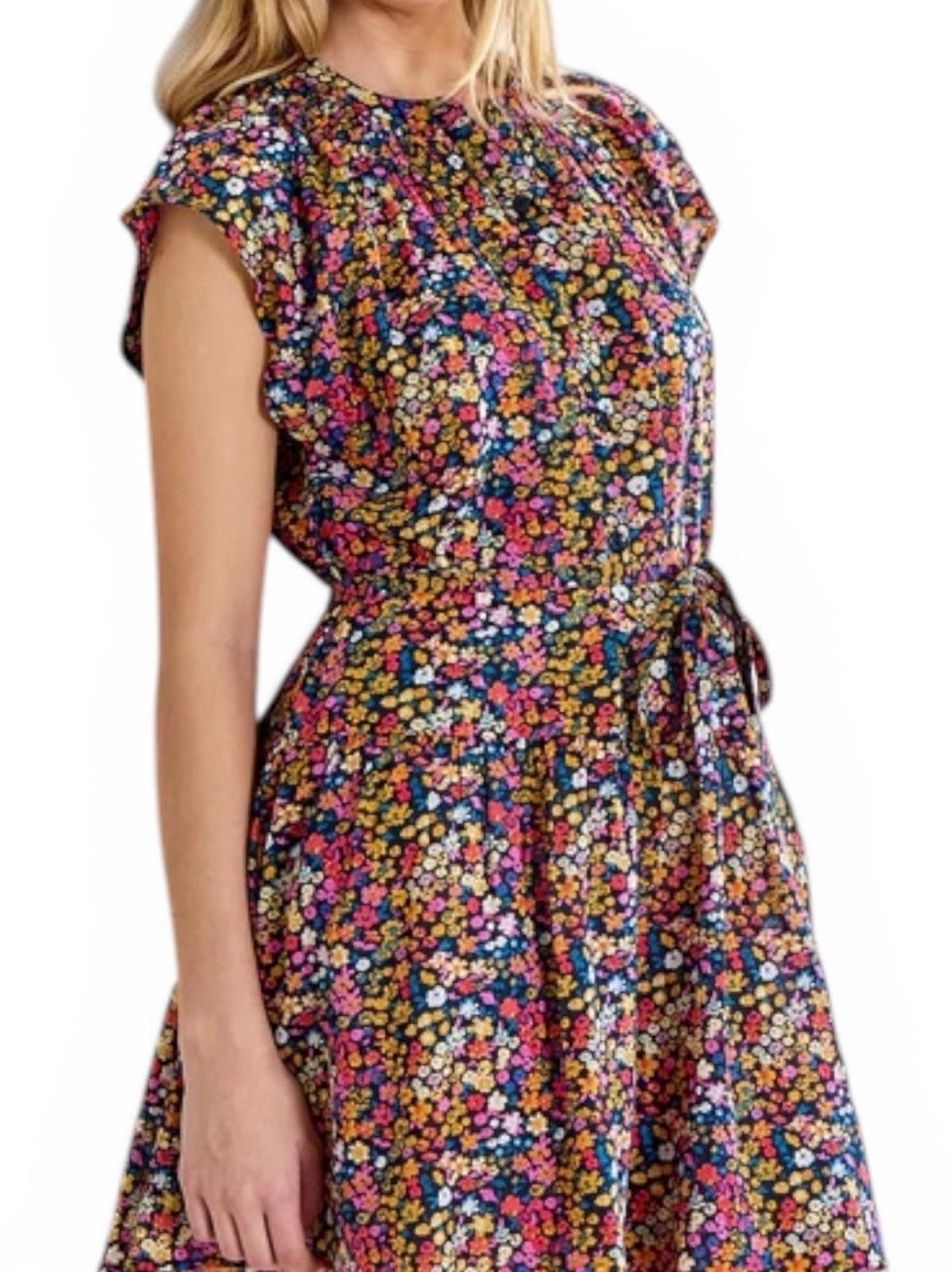 Apiece Apart Forta Dress Women’s Small Le Femme Floral Pink Organic Cotton Mini - view 3