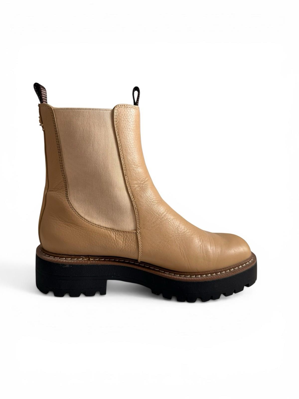 Sam Edelman Laguna Chelsea Boots Women US 7 Beige Sesame Leather Lug Sole Ankle - view 9