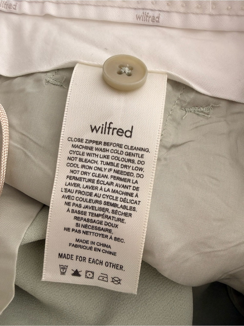 Aritzia Wilfred Effortless Pants Silver Sage Green Size 4 NWT Wide Leg Trousers - view 5