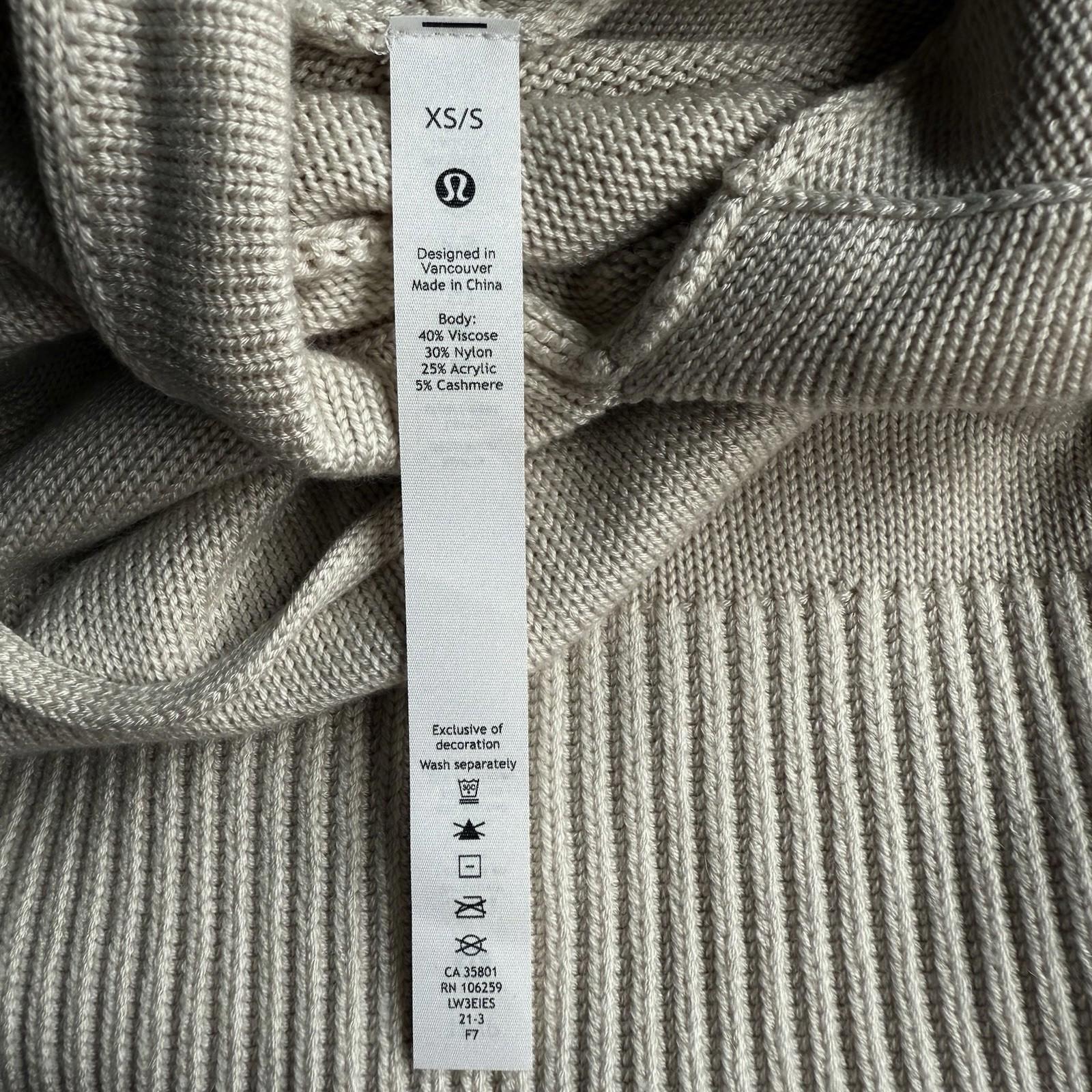 Lululemon Women’s Double Knit Sweater Hoodie White Opal Beige Knit Size XS/S NWT - view 10