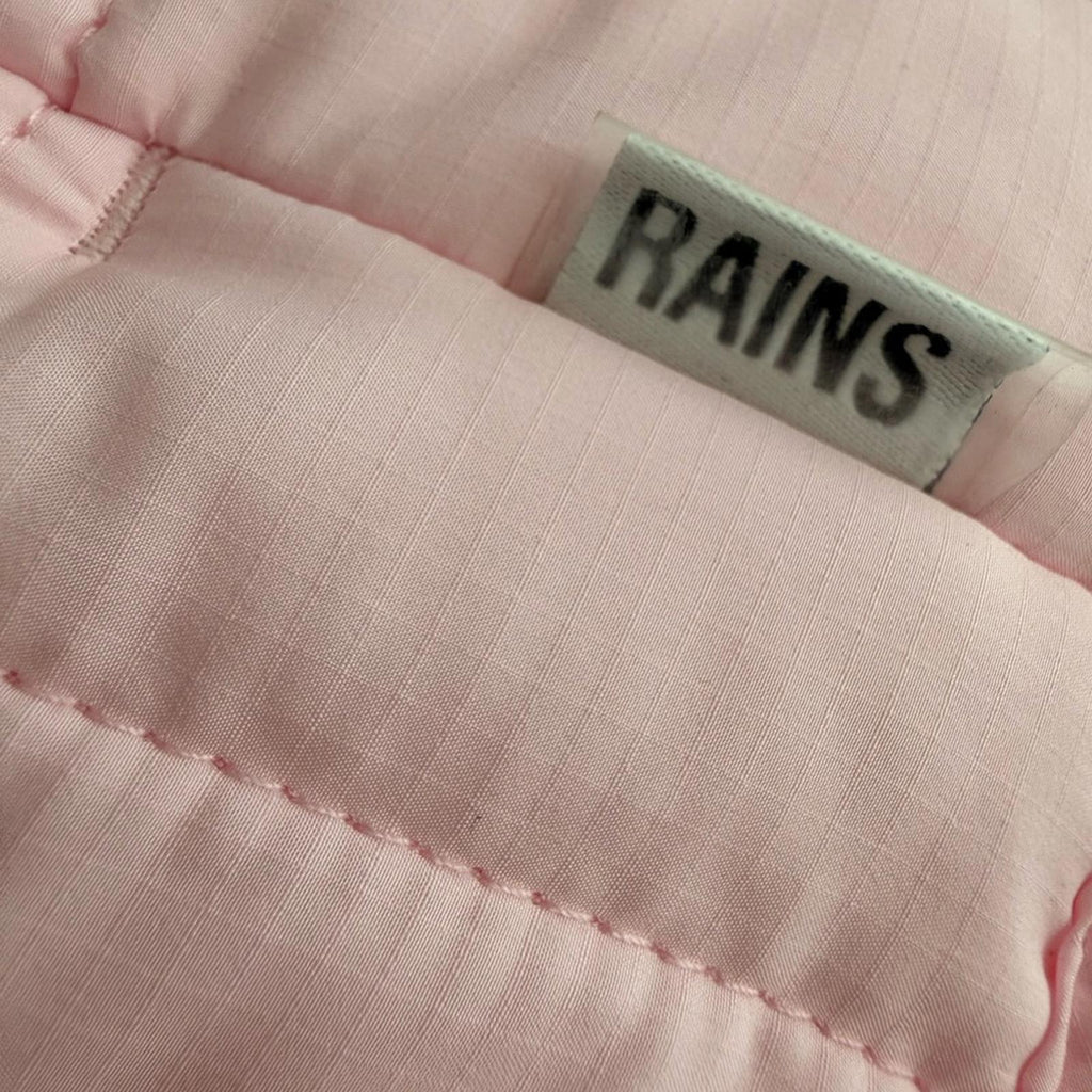 Rains Women’s Medium Liner Bomber Jacket Candy Pink Quilted Lightweight Coat - view 12