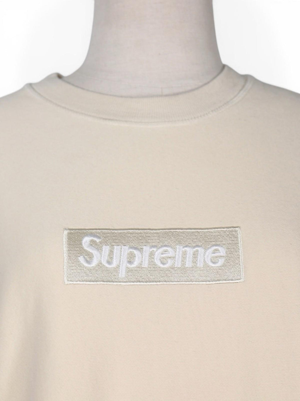 Supreme Men Box Logo Crewneck Sweatshirt Cream Medium Canada FW18 Pullover Shirt - view 5