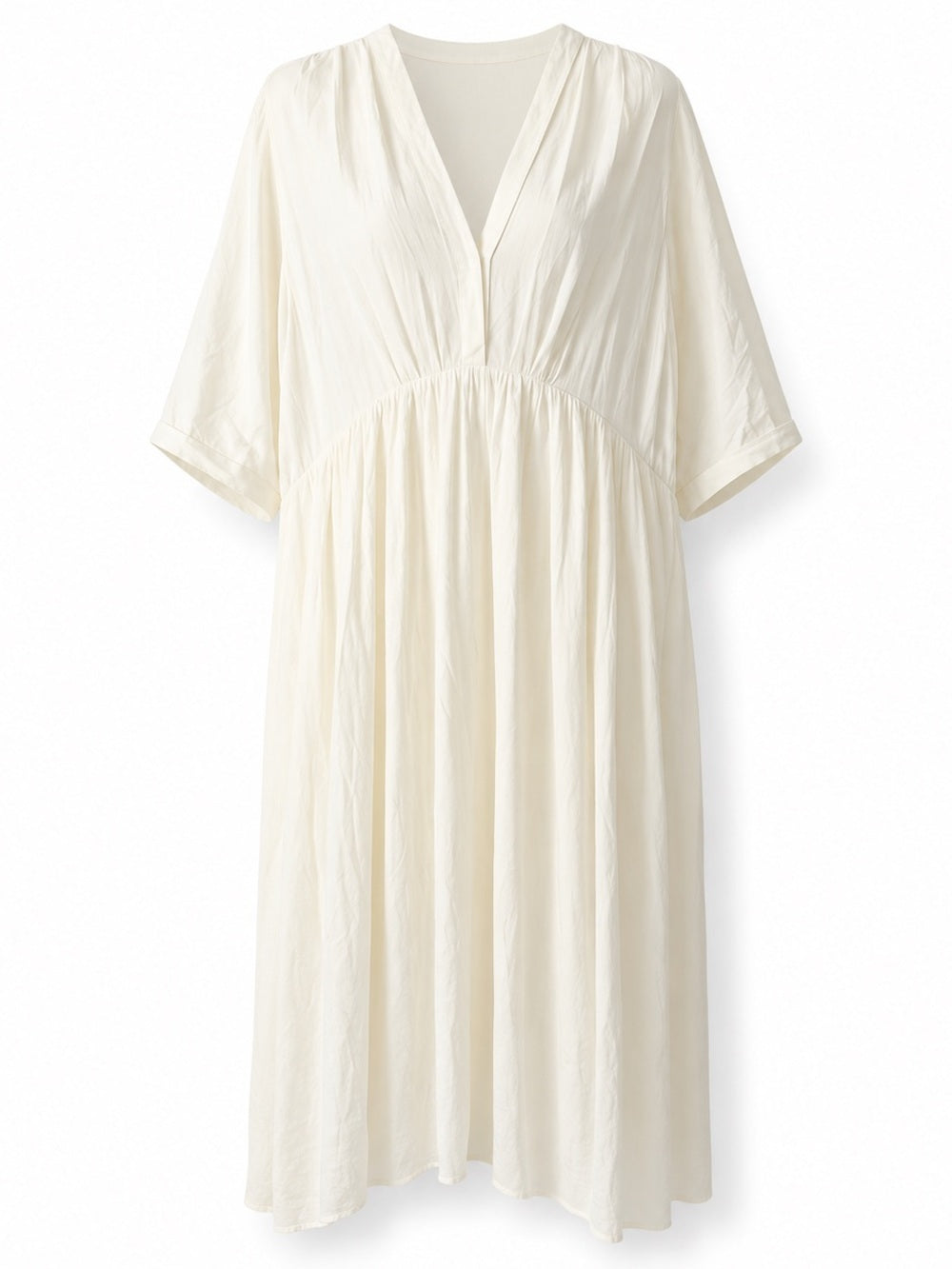 Oak + Fort Butter Yellow Midi Dress XS Button Front Short Sleeve Women's Flowy