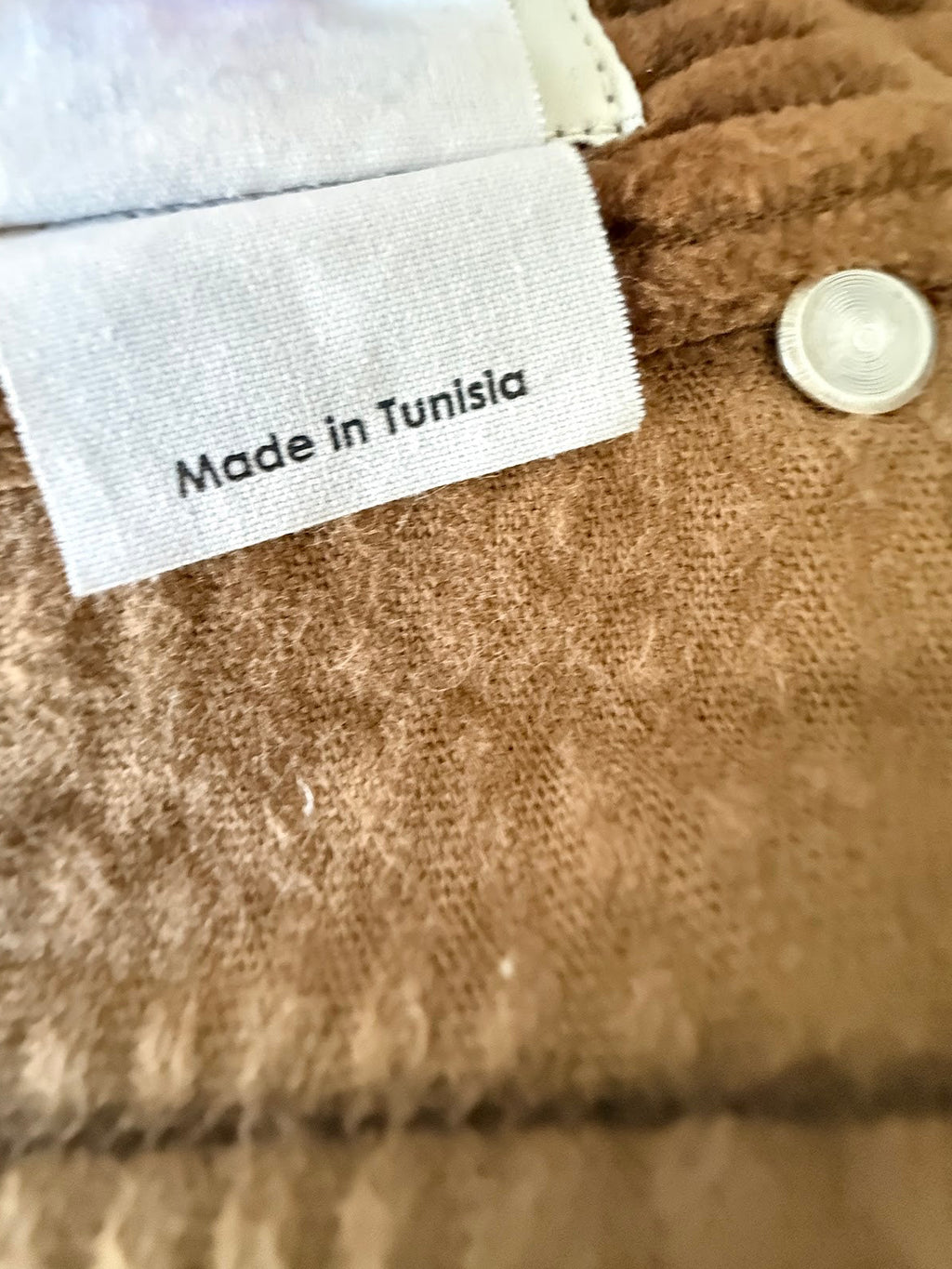 Dries Van Noten tan corduroy trousers label