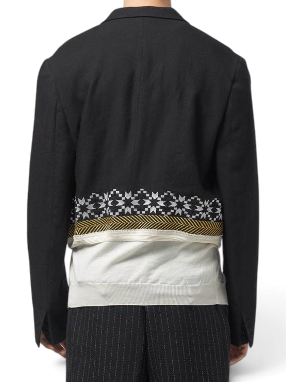 Haider Ackermann Black Wool Embossed Blazer Cardigan Medium