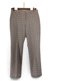 Paul Smith blue and brown gingham wool silk trousers front