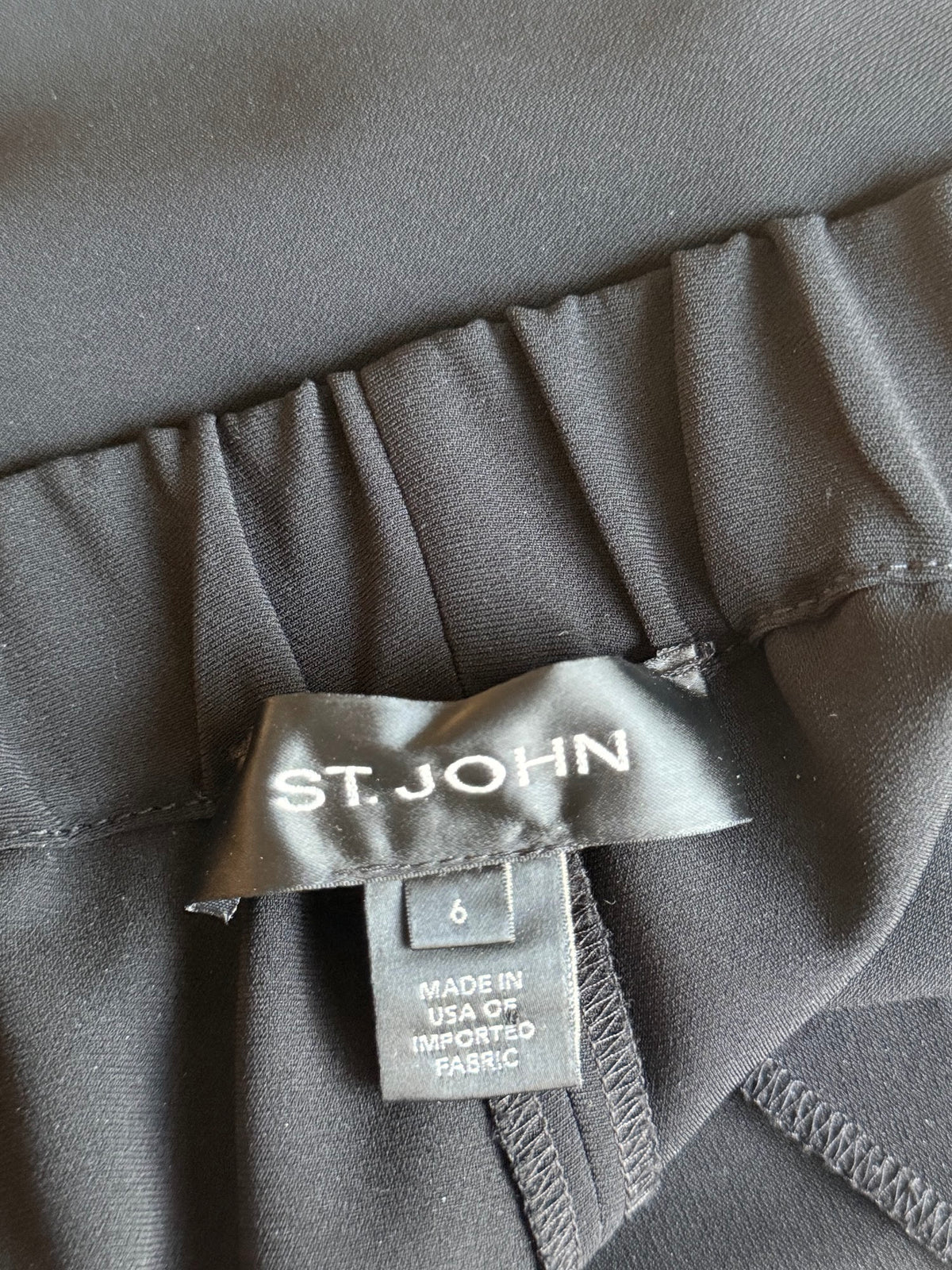 St. John Black Wide Leg Tailored Dress Pants Trousers Size 6