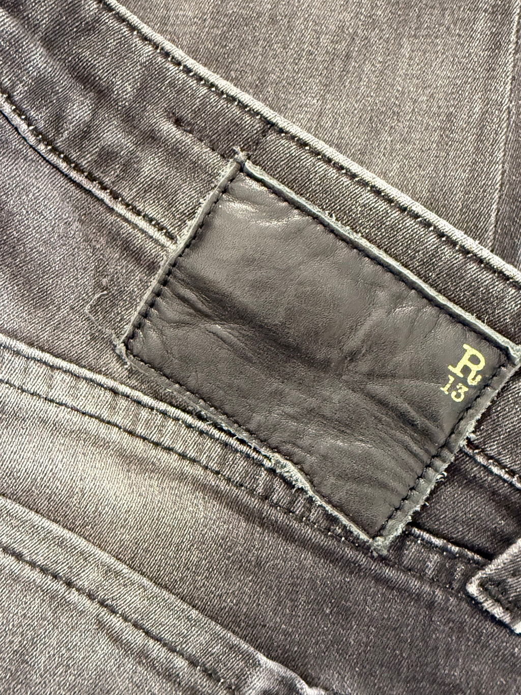 R13 leather back patch