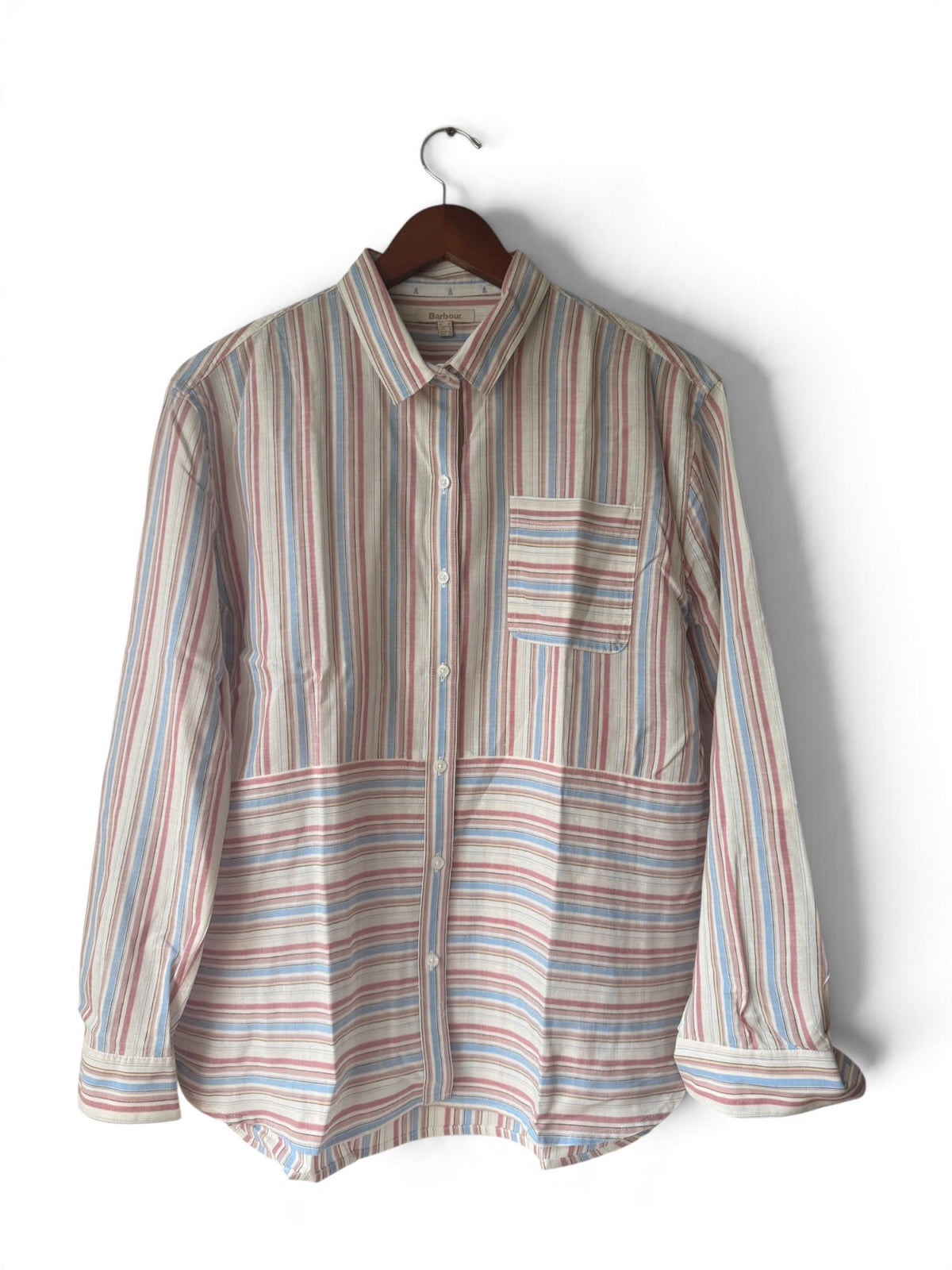 Barbour Penfor striped cotton-linen shirt front