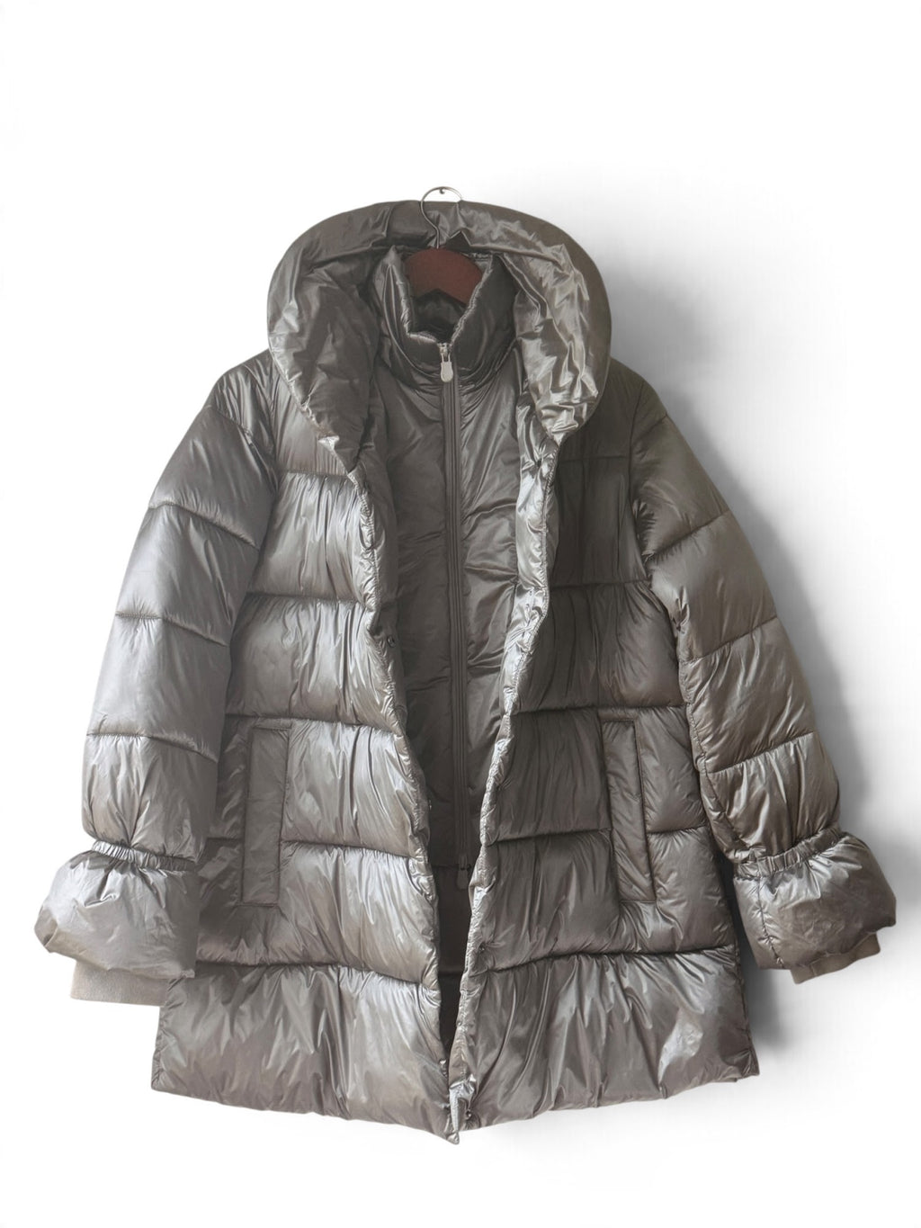 Save The Duck taupe puffer jacket photo
