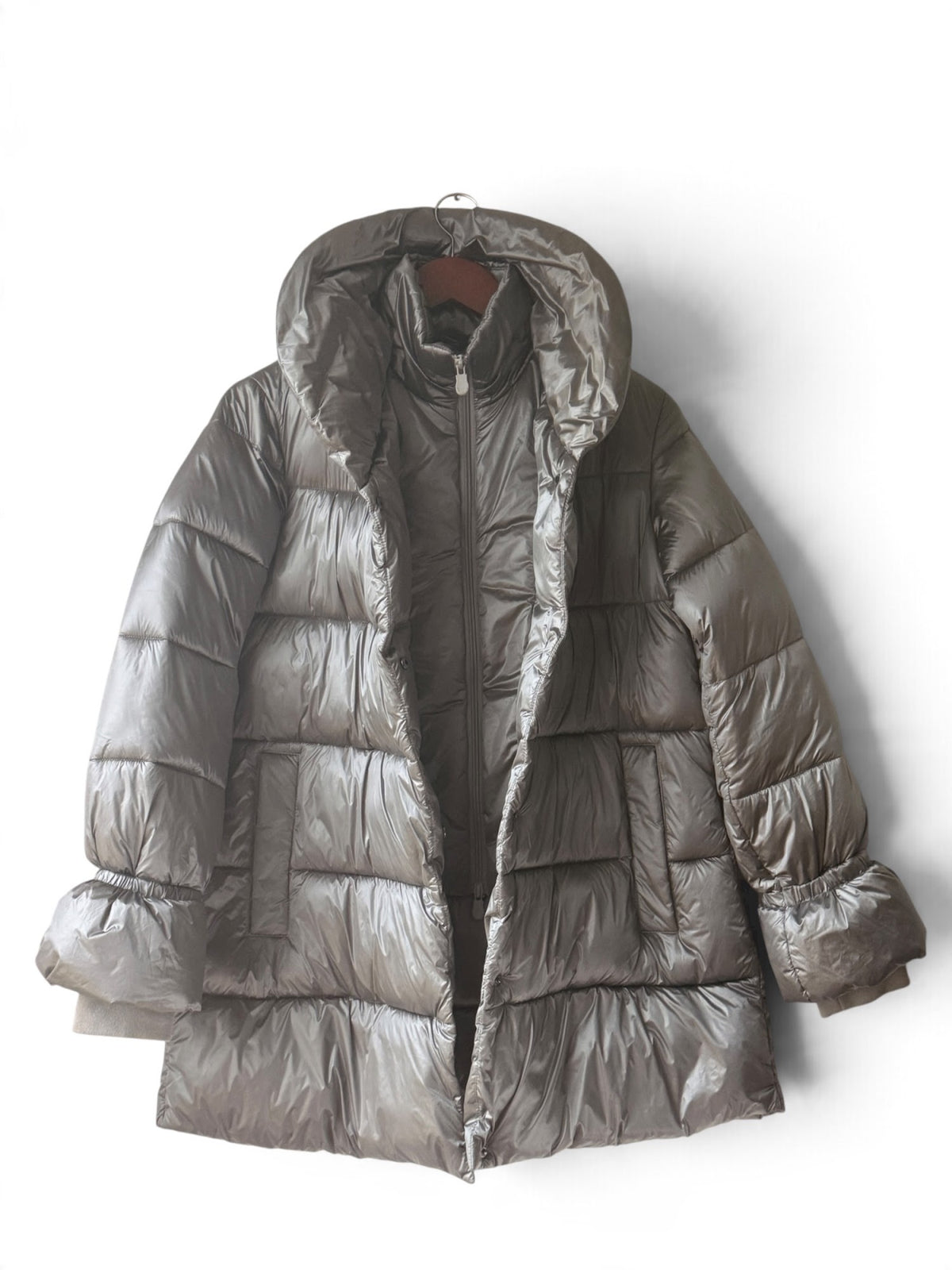 Save The Duck taupe puffer jacket photo