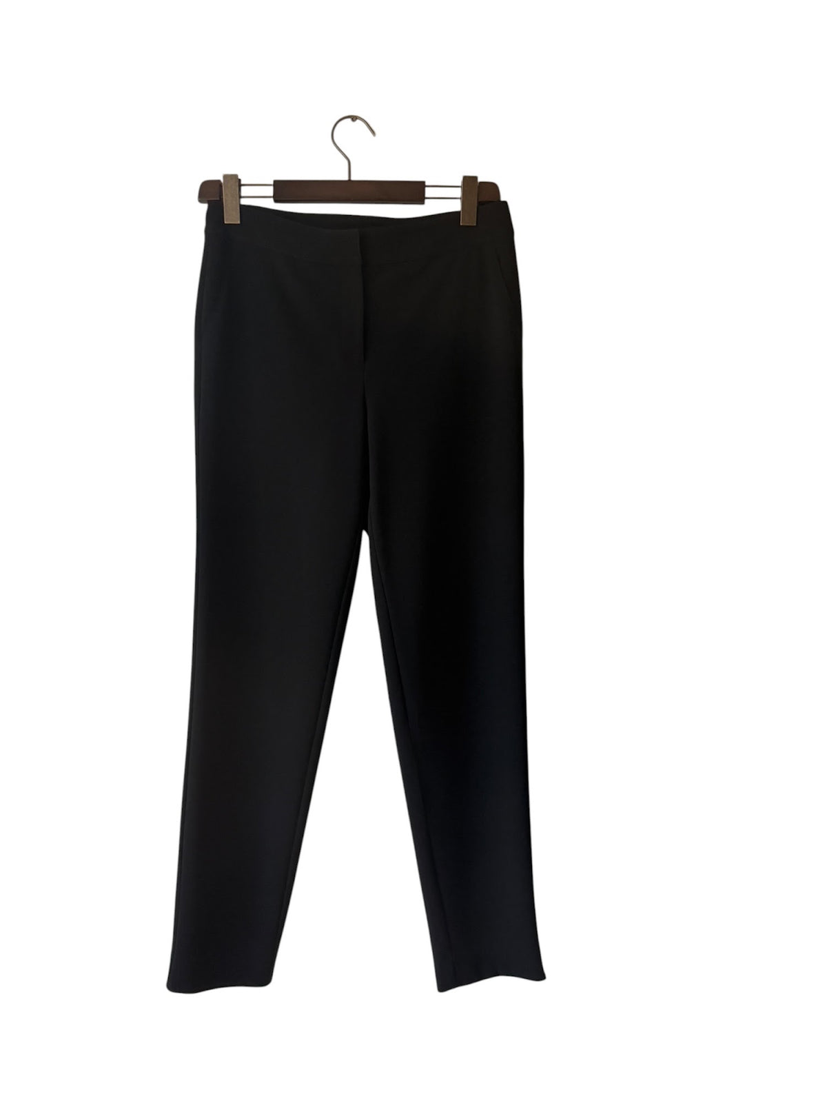 St. John Caviar Black Knit Slim Straight Ankle Pants Size 6