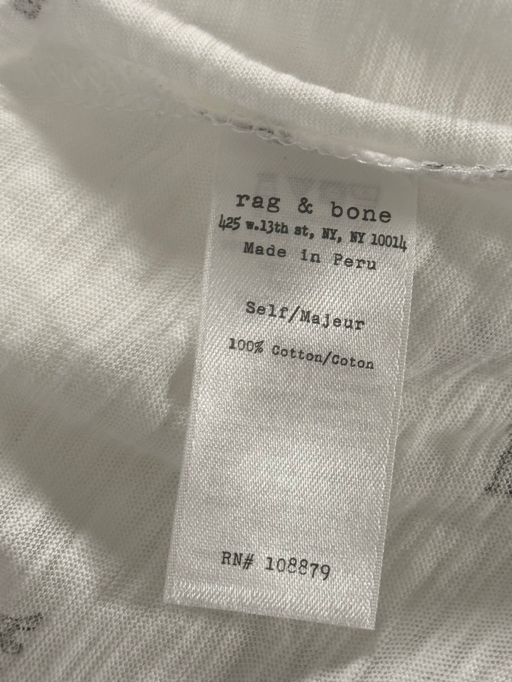 rag and bone JEAN elephant print tee label