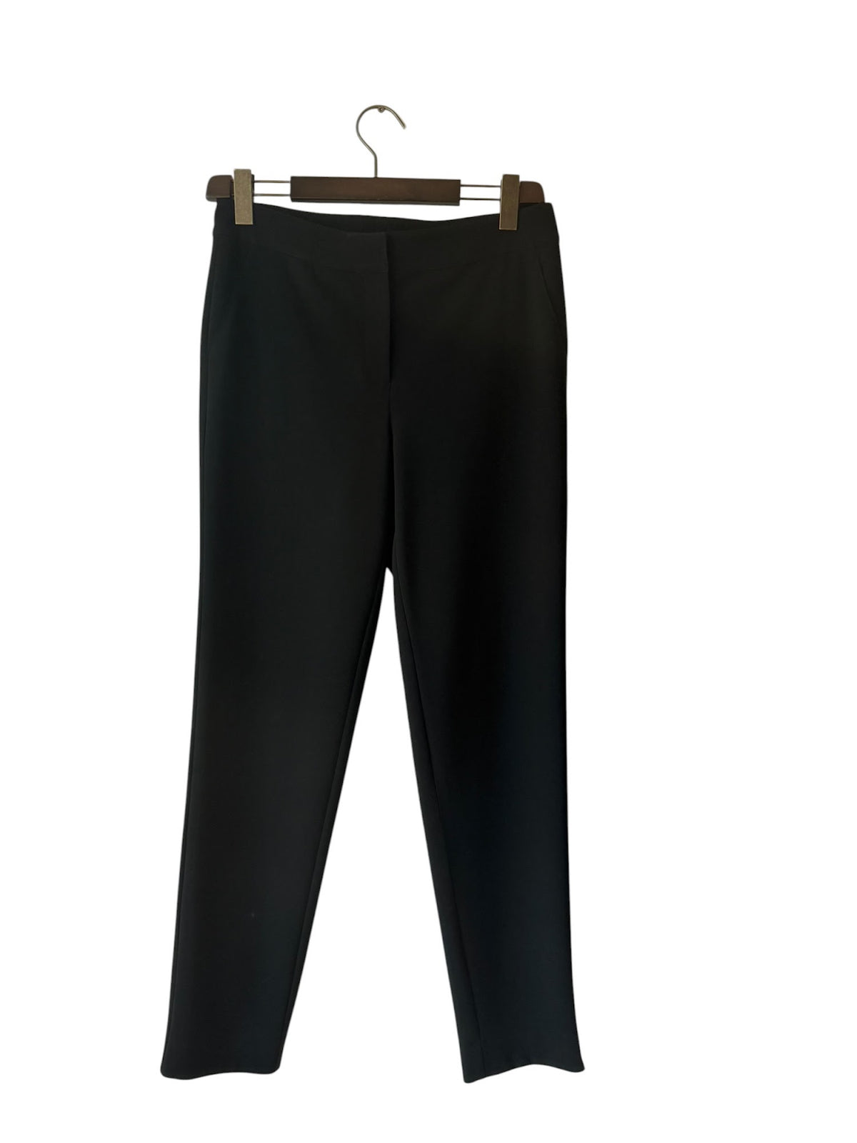 St. John Caviar Black Knit Slim Straight Ankle Pants Size 6