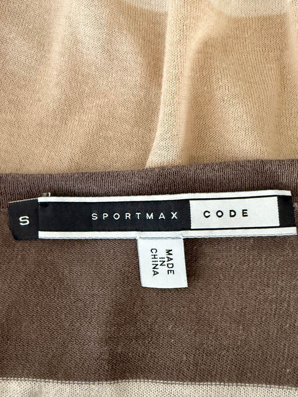 Sportmax Code striped dolman top label