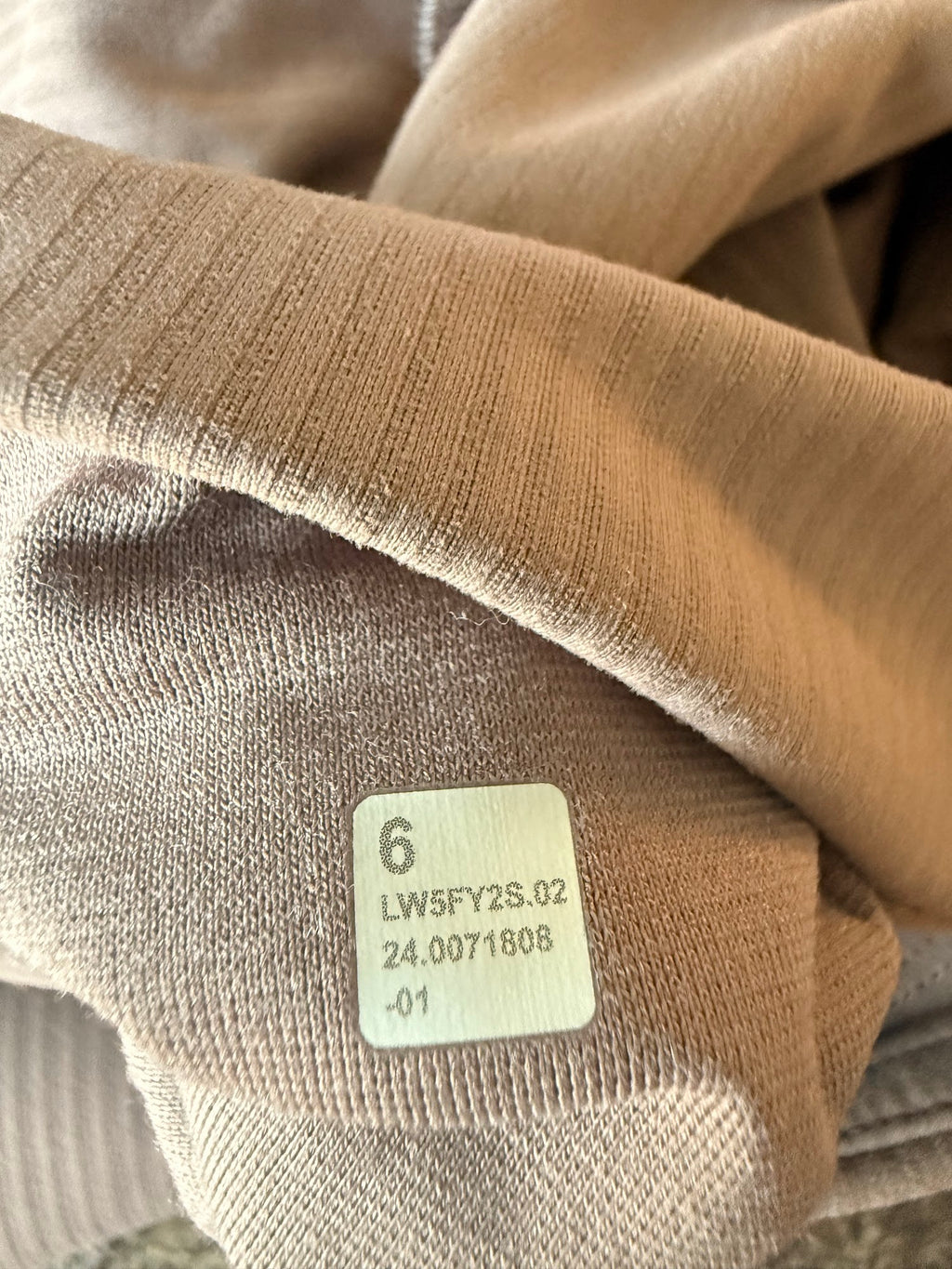 Lululemon Taupe Ribbed High-Rise Leggings Size 6