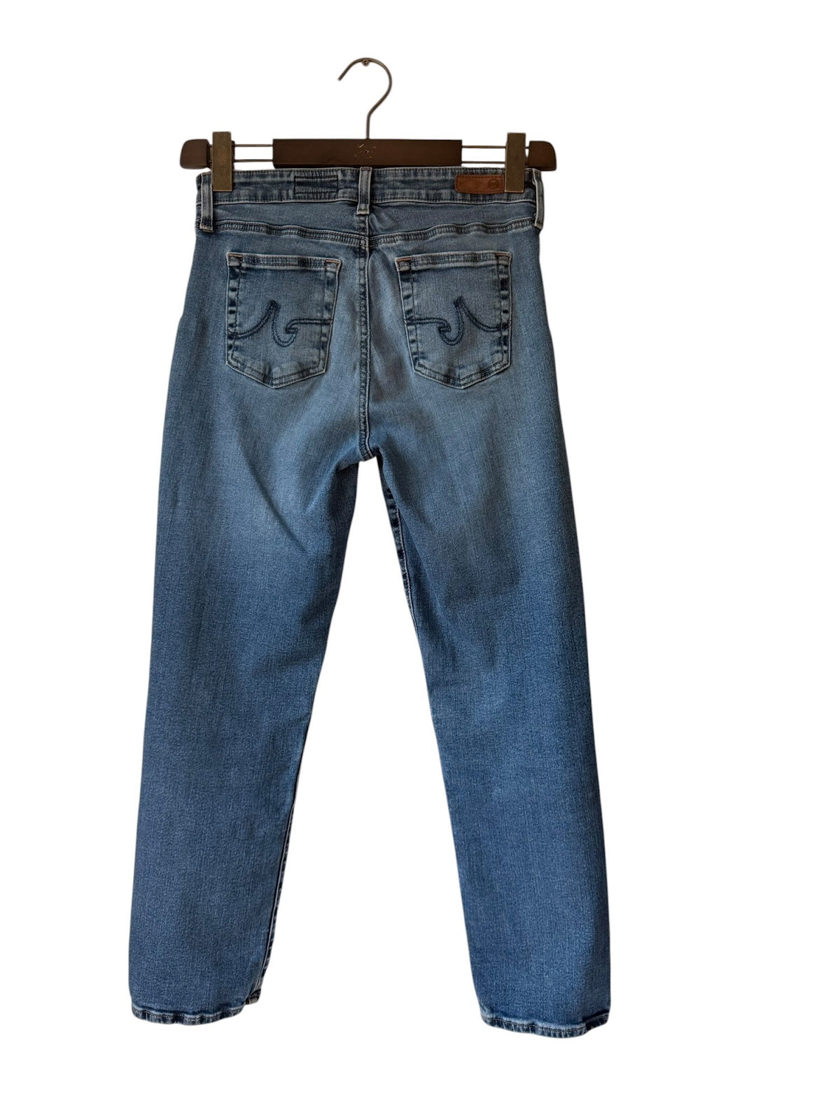 Adriano Goldschmied AG Women’s Mari Crop High Rise Slim Straight Blue Jeans Size 28
