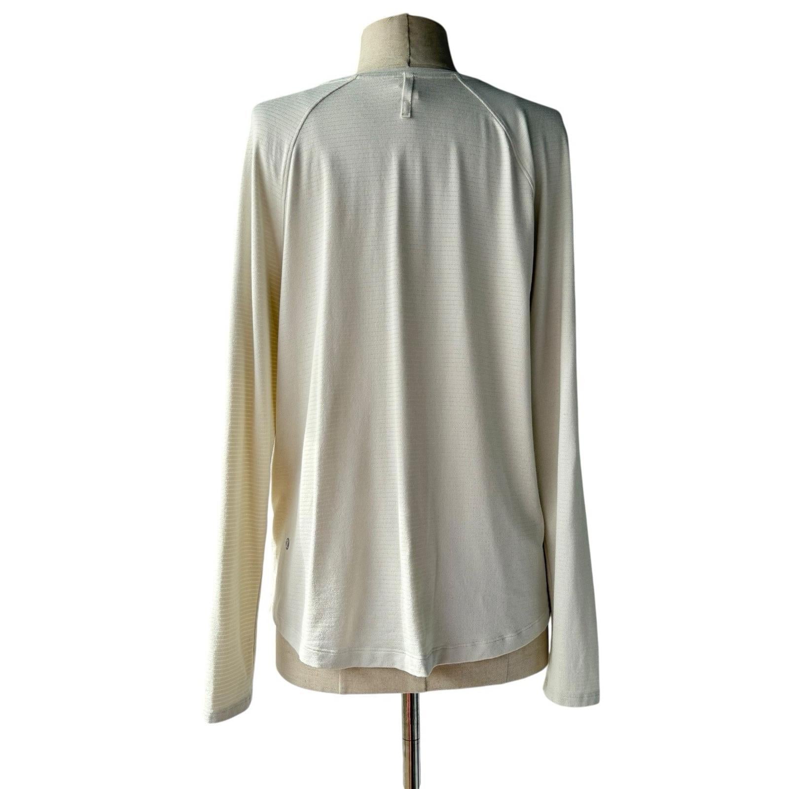 Lululemon Women Light Ivory License to Train Classic Fit Long Sleeve Shirt US8 M - view 5