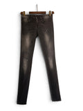 R13 skinny grey black distressed jeans front