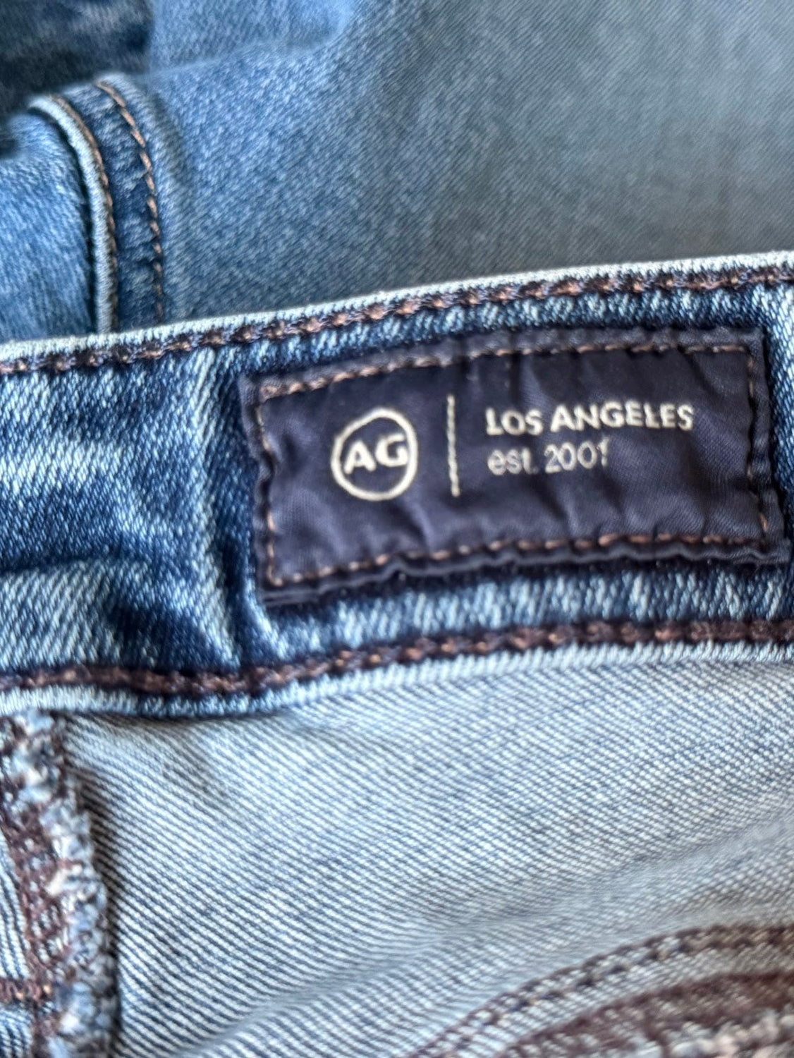 Adriano Goldschmied AG Women’s Mari Crop High Rise Slim Straight Blue Jeans Size 28