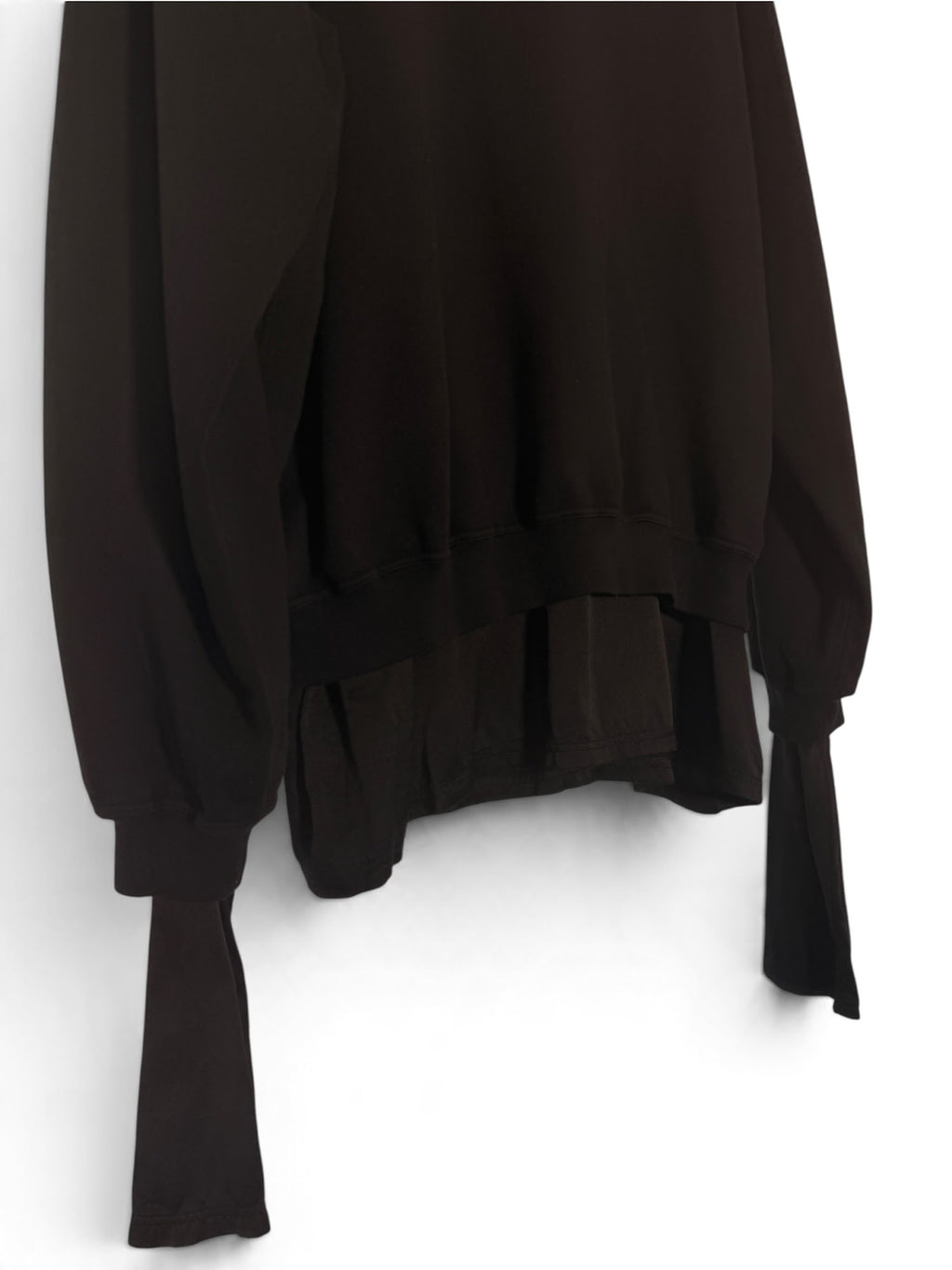 Haider Ackermann silk hem and long cuff detail