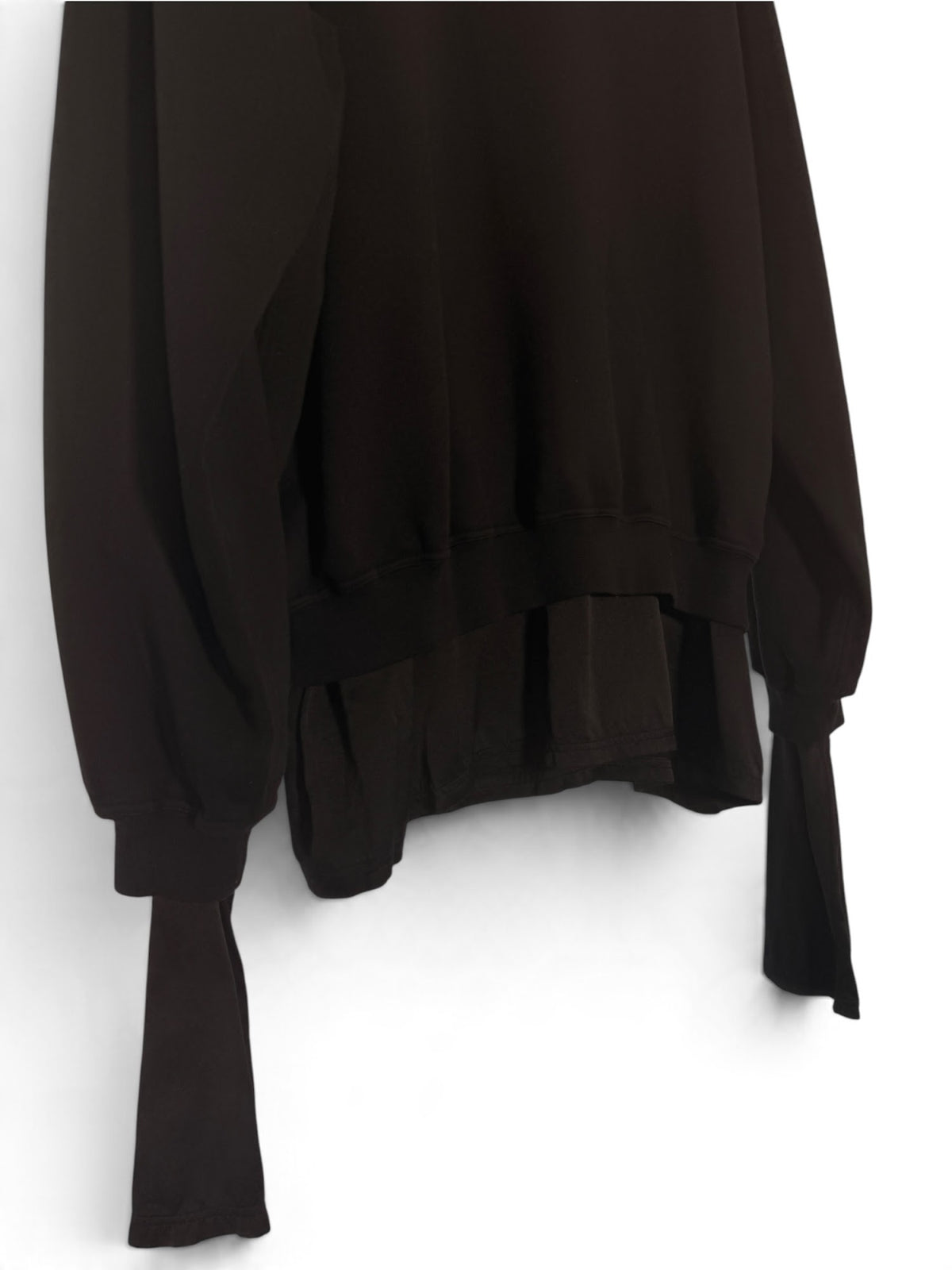 Haider Ackermann silk hem and long cuff detail