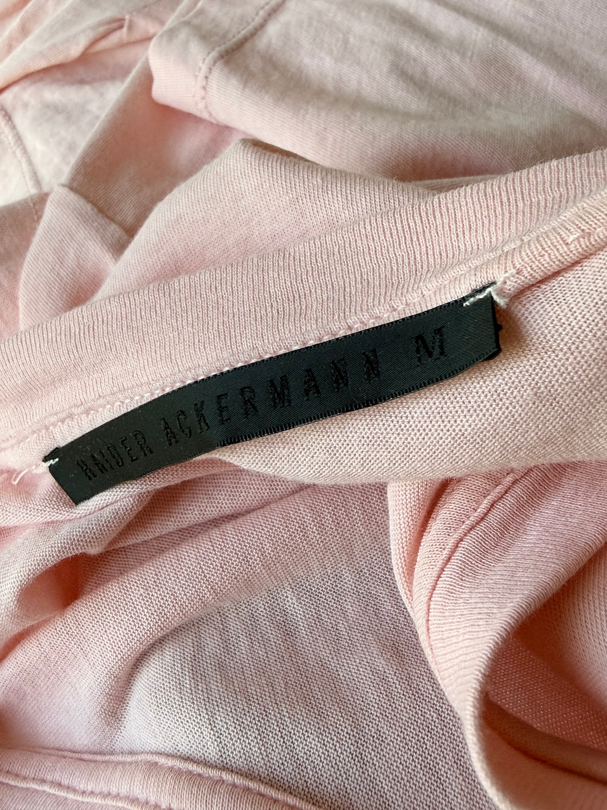Haider Ackermann pale pink t-shirt label