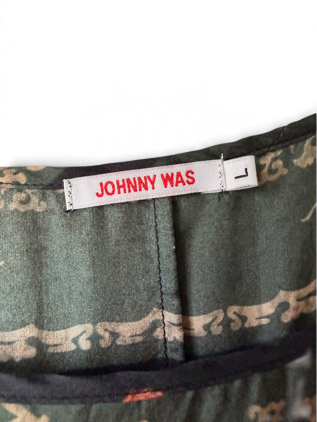 Johnny Was black floral silk dress