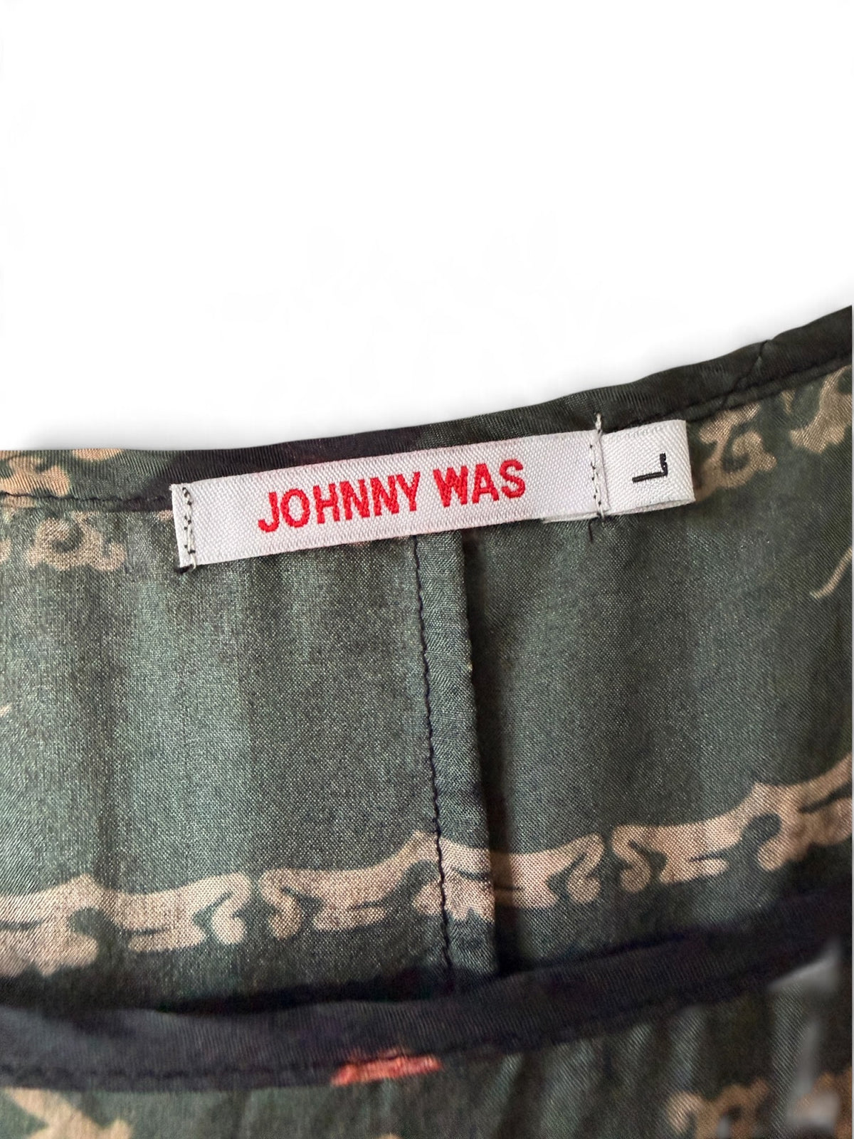 Johnny Was black floral silk dress