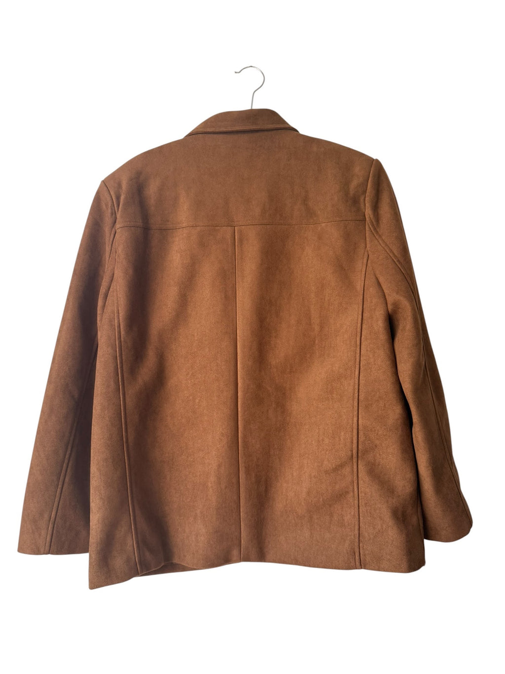 Oak + Fort camel faux-suede blazer, back