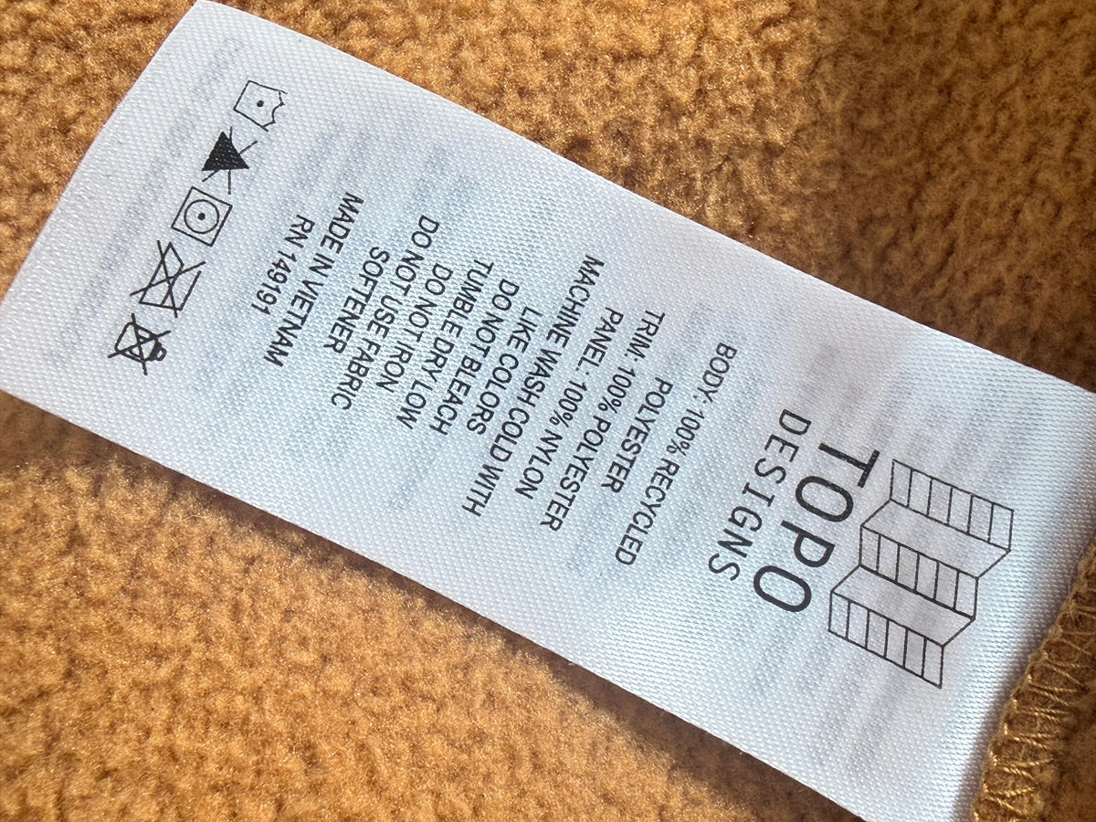 Topo Designs fabric content recycled polyester and nylon