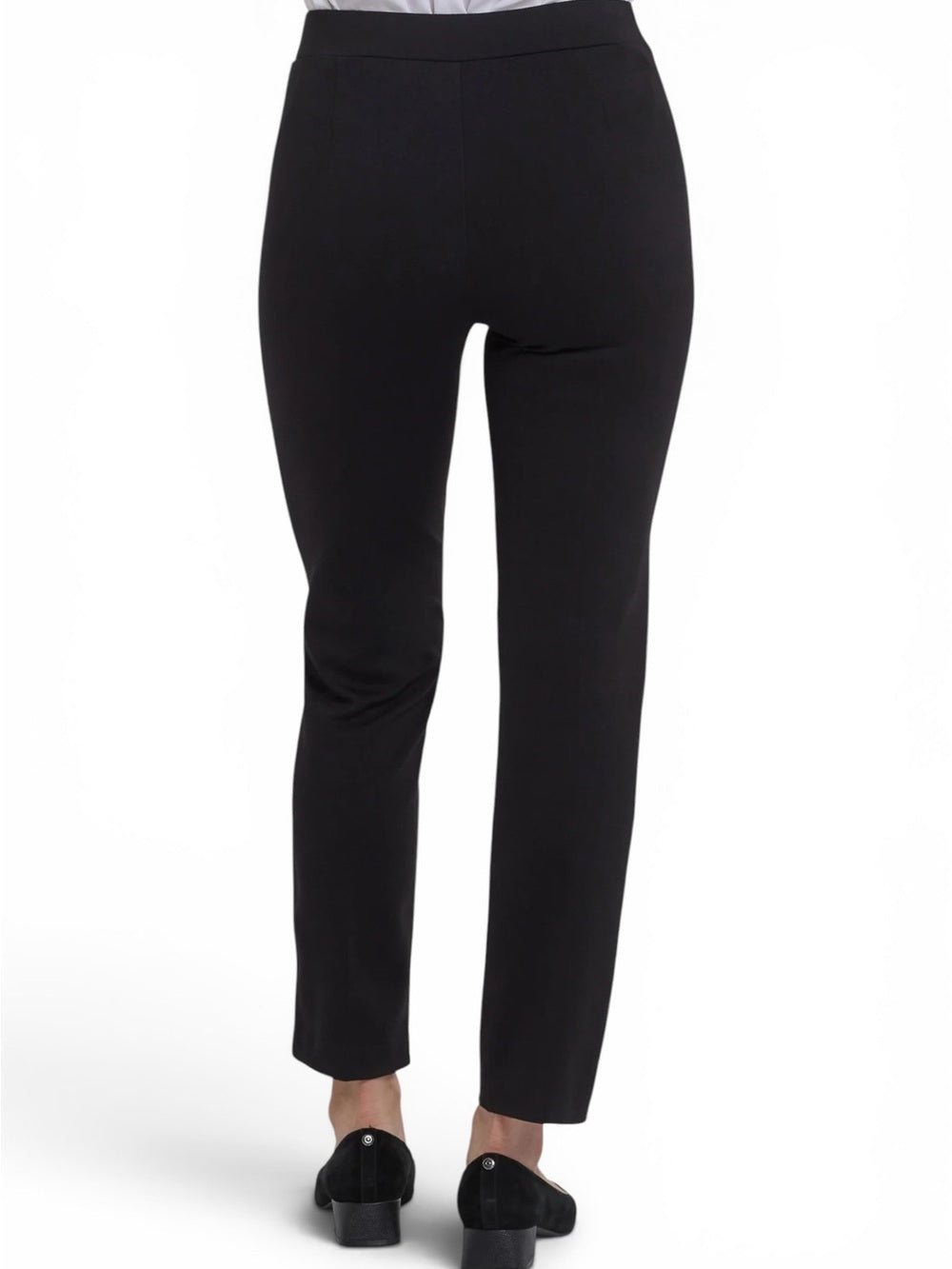 NYDJ Pull On Slim Ankle Trouser Pants Black Ponte Knit Lift Tuck Size 6 Small
