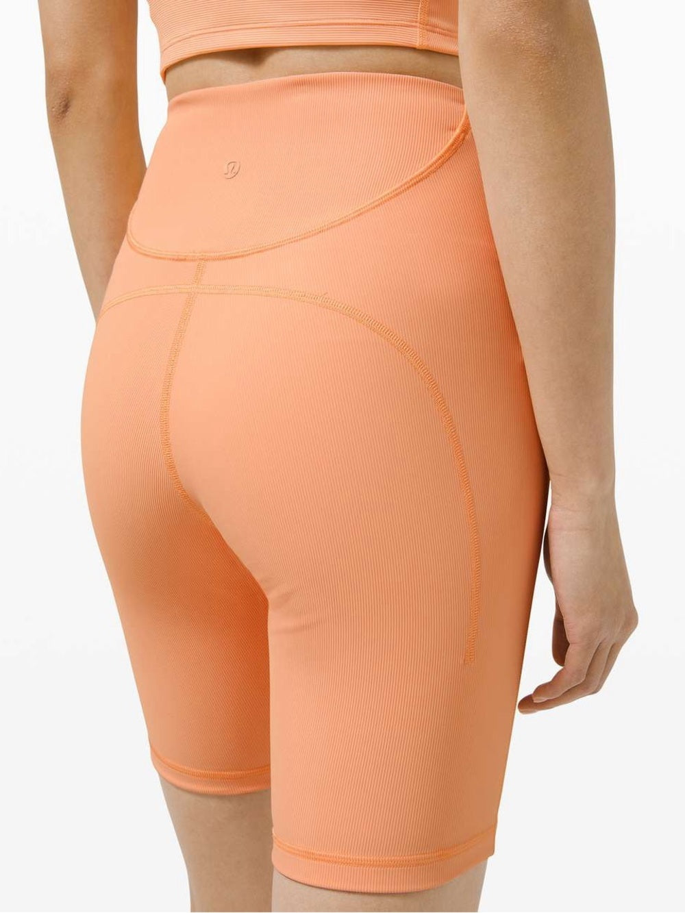 Lululemon Ribbed Contoured High Rise Shorts Malibu Peach Size 4